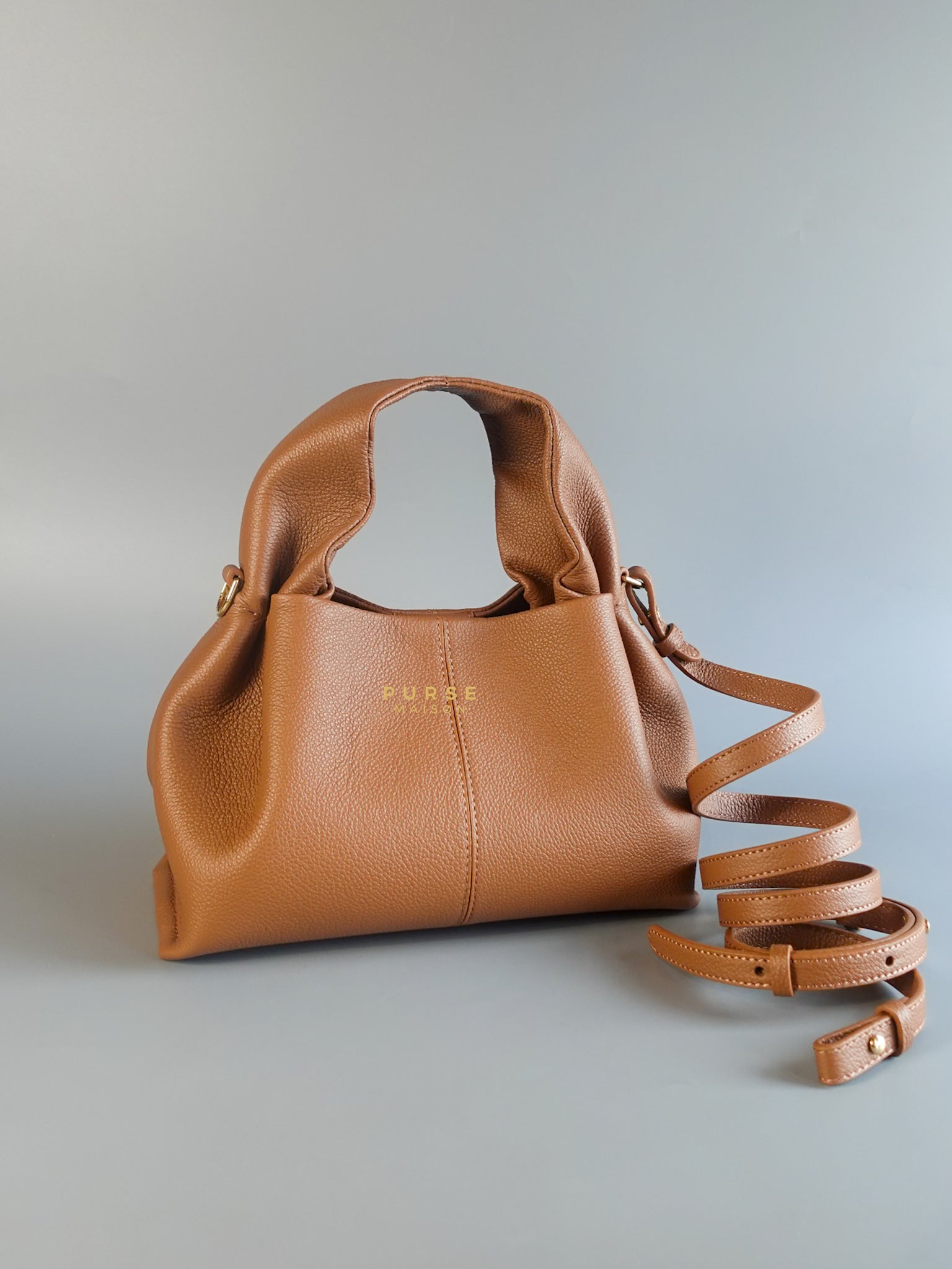 Numero Neuf Mini in Camel Grain Leather Bag | Purse Maison Luxury Bags Shop