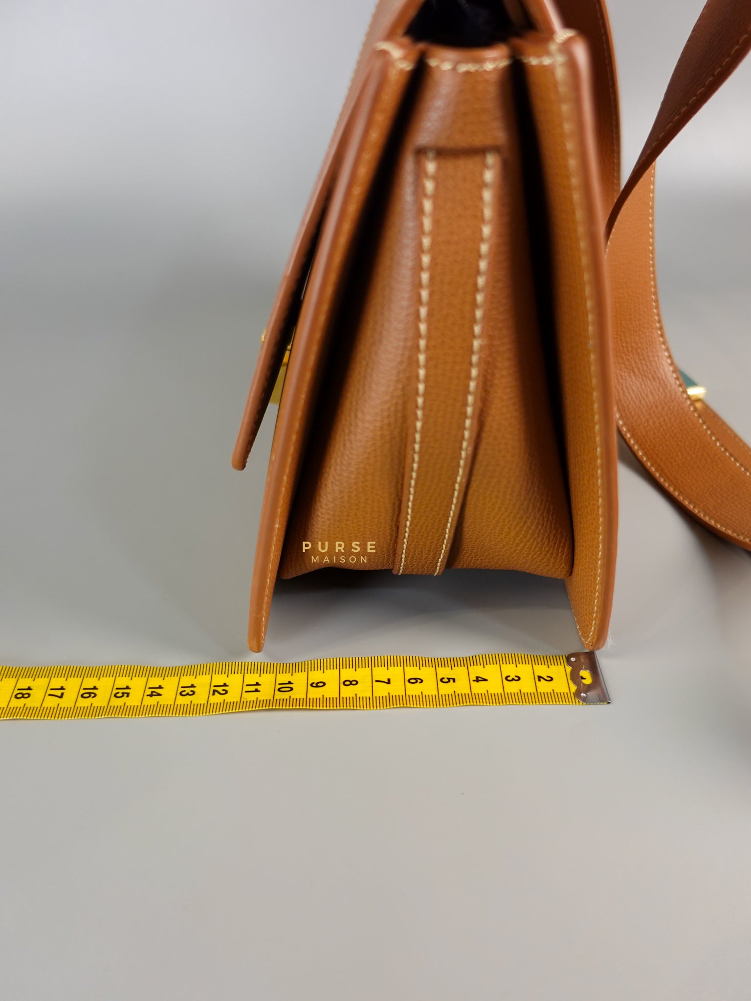 Numero Sept in Camel Graine Leather Bag | Purse Maison Luxury Bags Shop