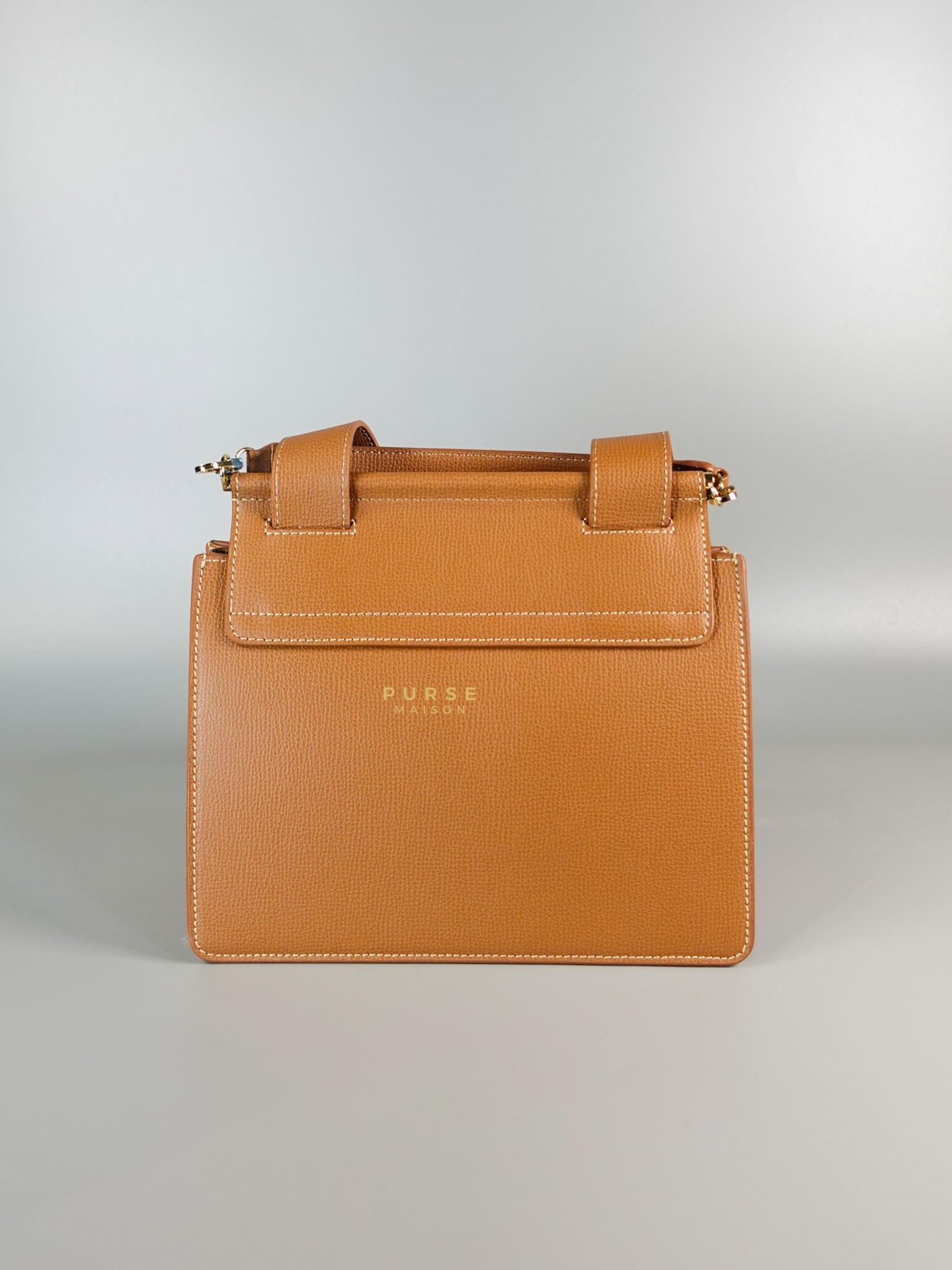 Numero Sept in Camel Graine Leather Bag | Purse Maison Luxury Bags Shop