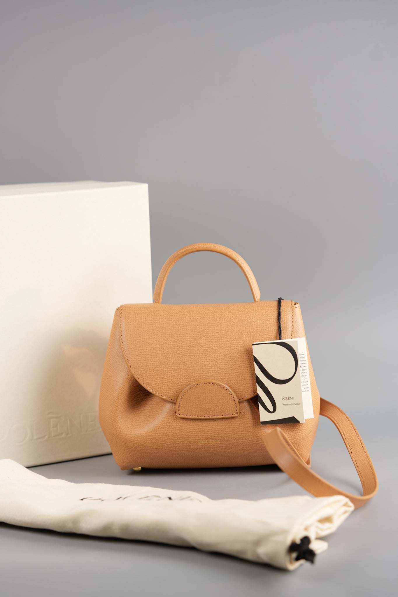 Numero Un Nano in Tan Graine Leather Bag | Purse Maison Luxury Bags Shop