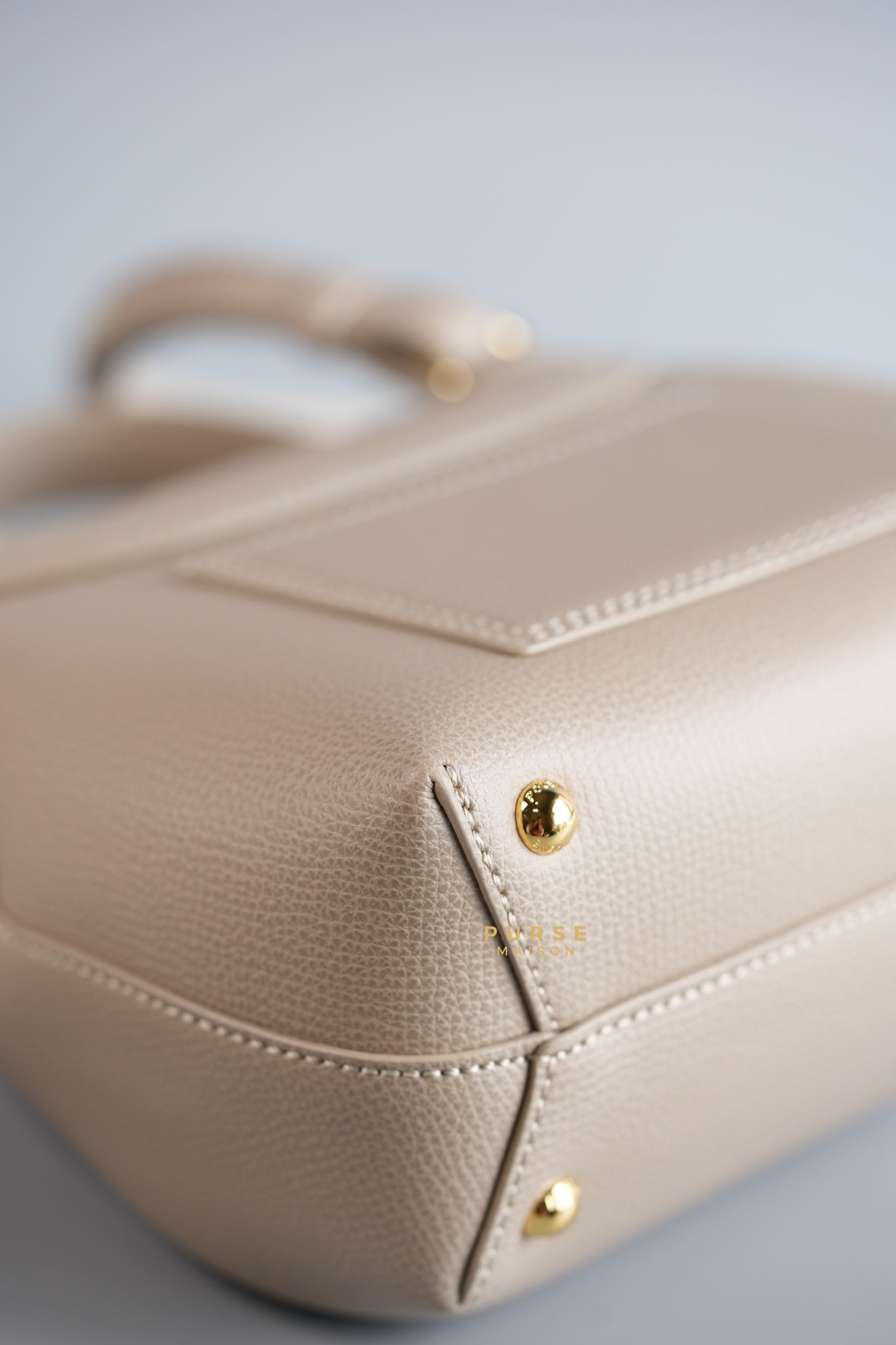 Numero Un Nano in Taupe Graine Leather Bag | Purse Maison Luxury Bags Shop