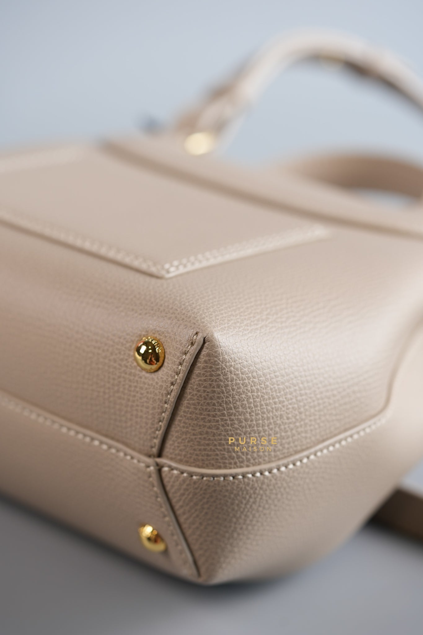 Numero Un Nano in Taupe Graine Leather Bag | Purse Maison Luxury Bags Shop