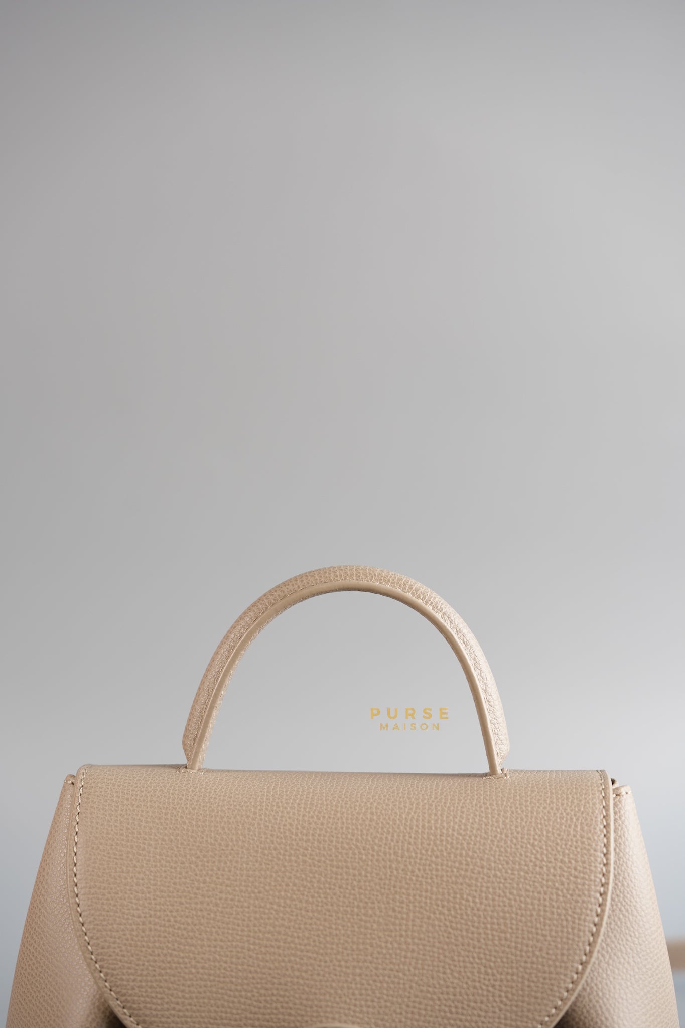 Numero Un Nano in Taupe Graine Leather Bag | Purse Maison Luxury Bags Shop