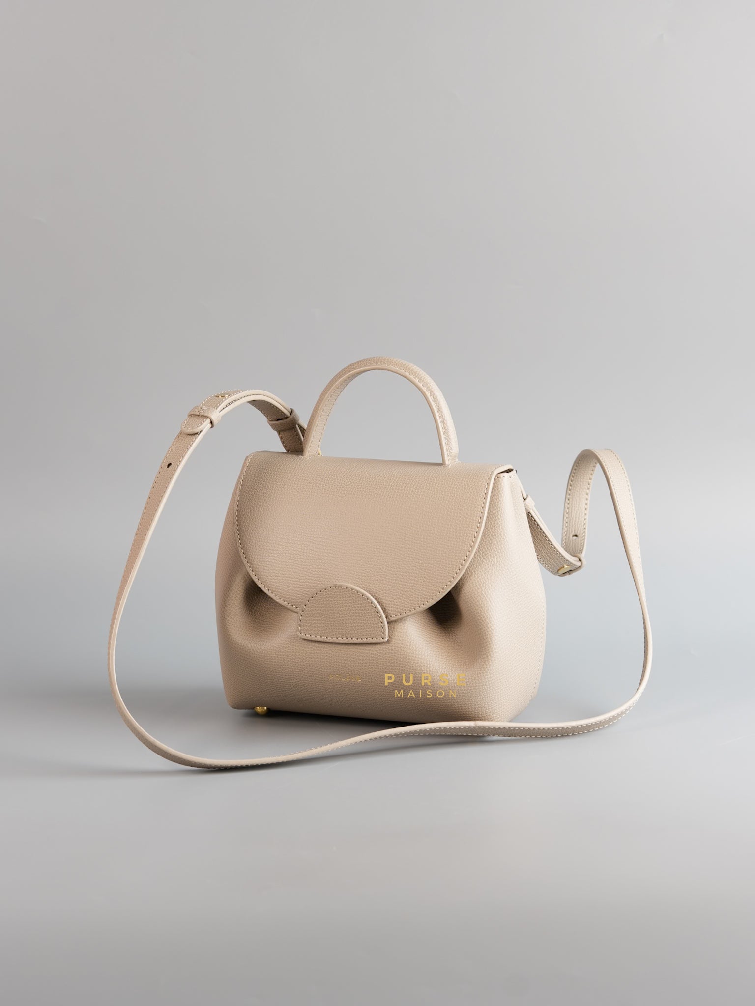 Numero Un Nano in Taupe Graine Leather Bag | Purse Maison Luxury Bags Shop