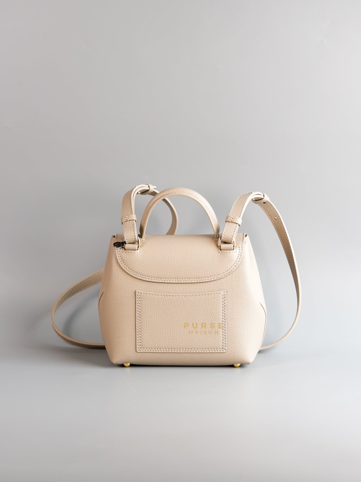 Numero Un Nano in Taupe Graine Leather Bag | Purse Maison Luxury Bags Shop