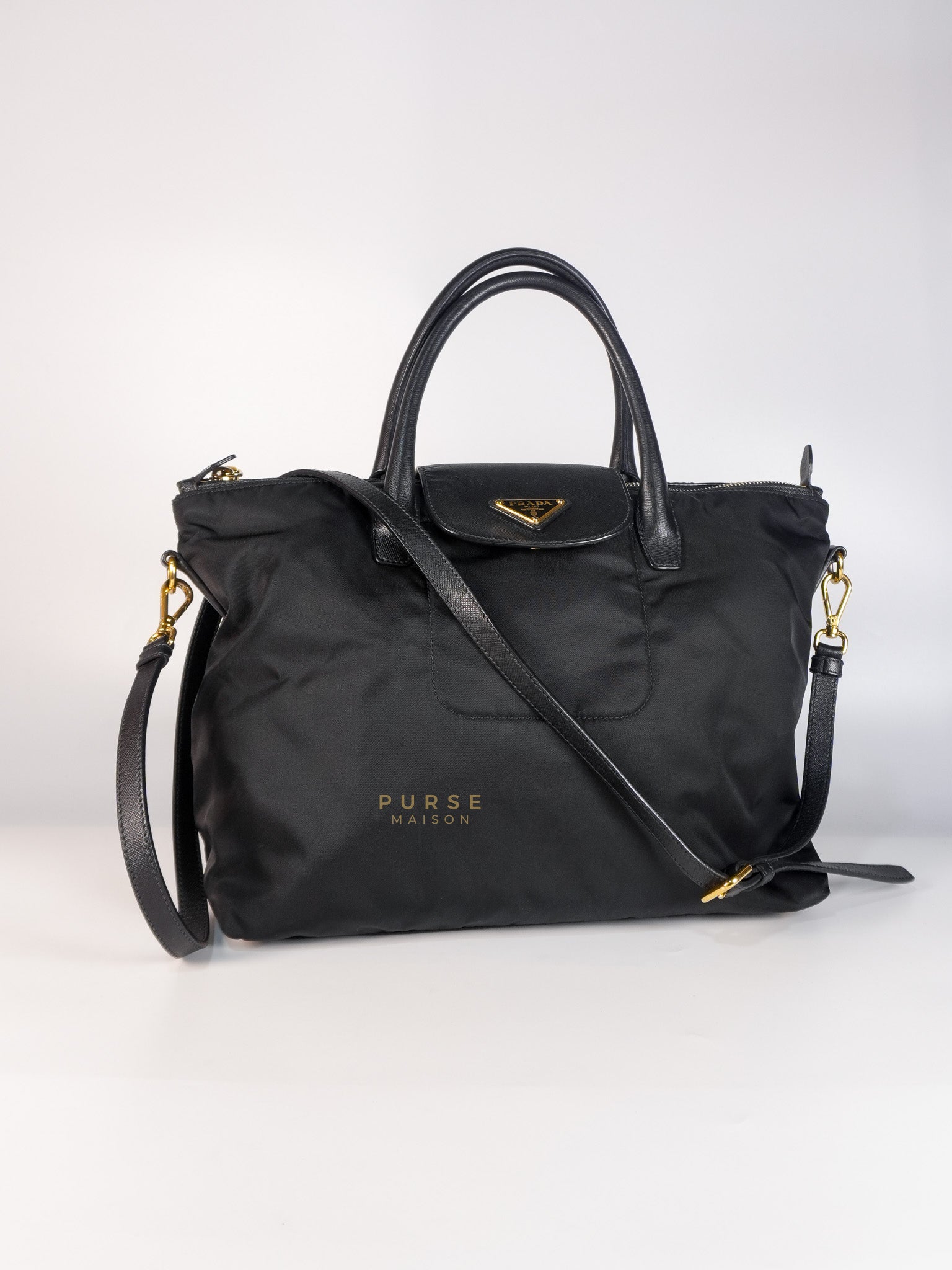 Nylon Tessuto Tote Bag in Black | Purse Maison Luxury Bags Shop