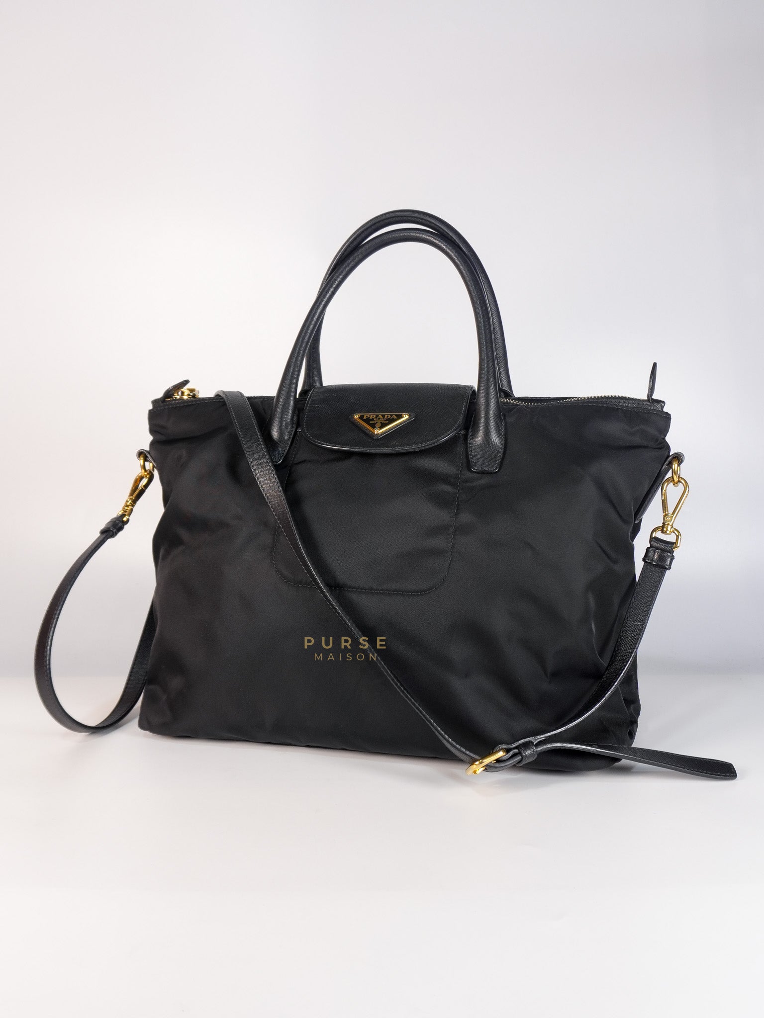 Nylon Tessuto Tote Bag in Black | Purse Maison Luxury Bags Shop