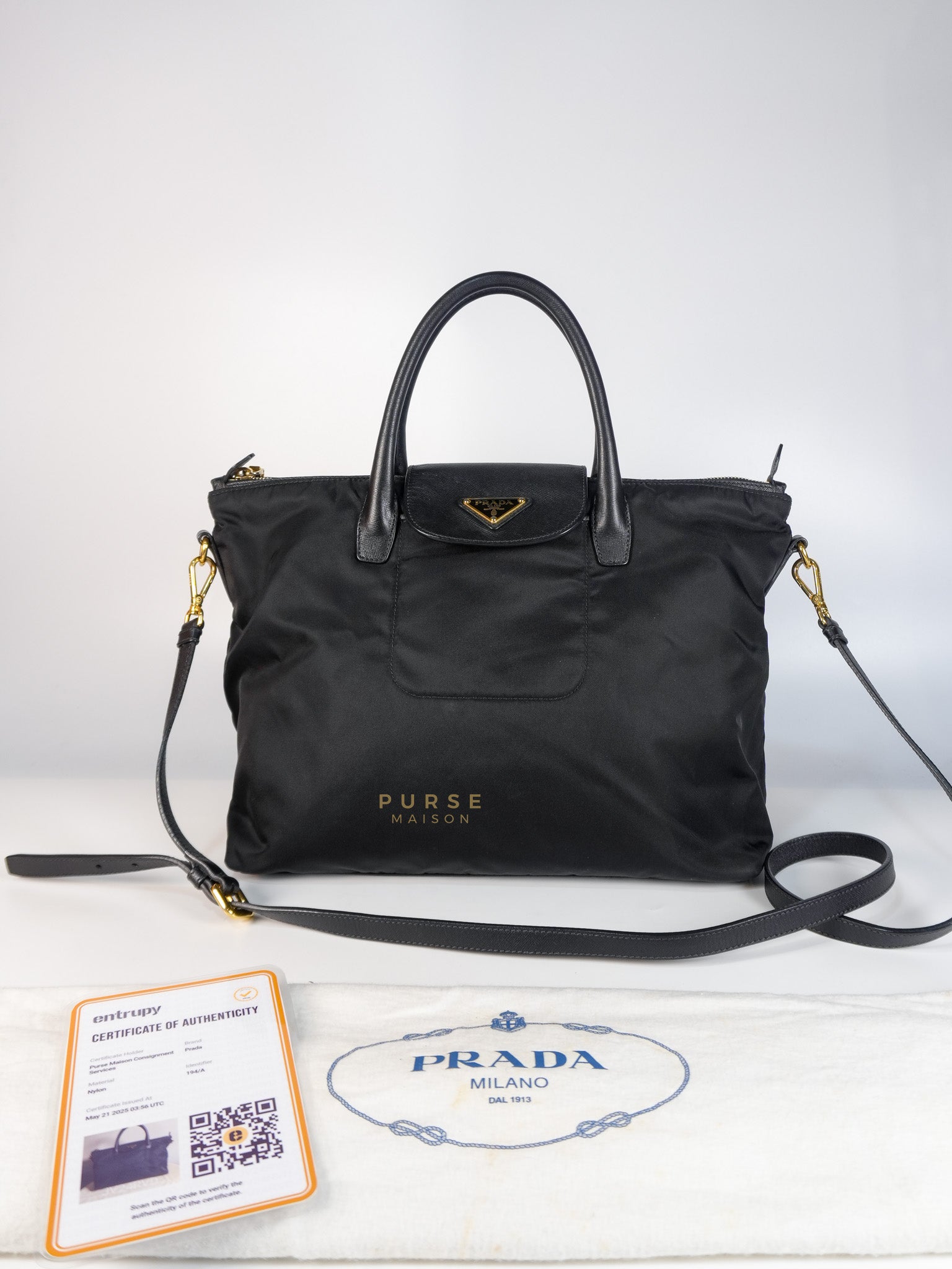 Nylon Tessuto Tote Bag in Black | Purse Maison Luxury Bags Shop