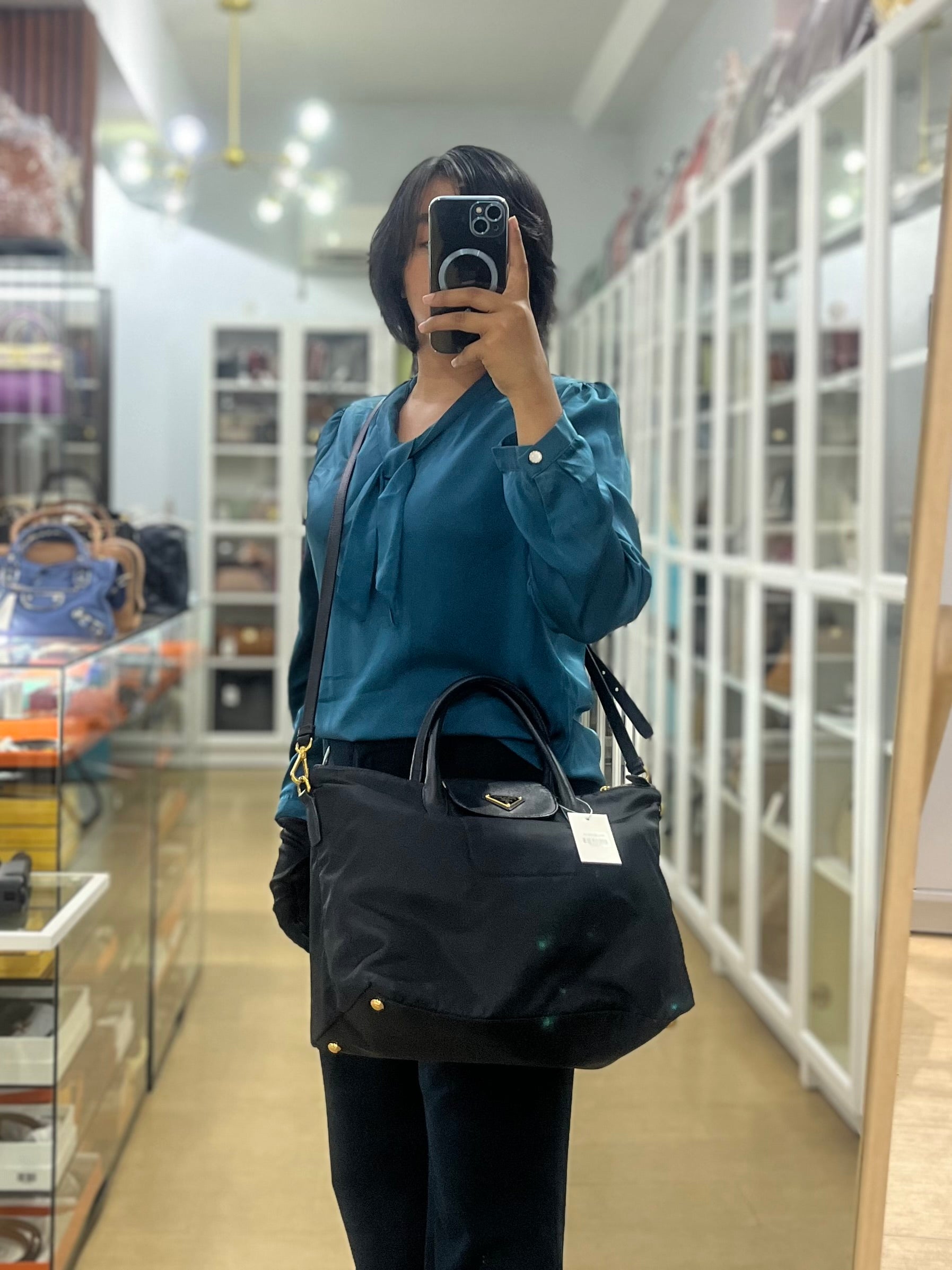 Nylon Tessuto Tote Bag in Black | Purse Maison Luxury Bags Shop