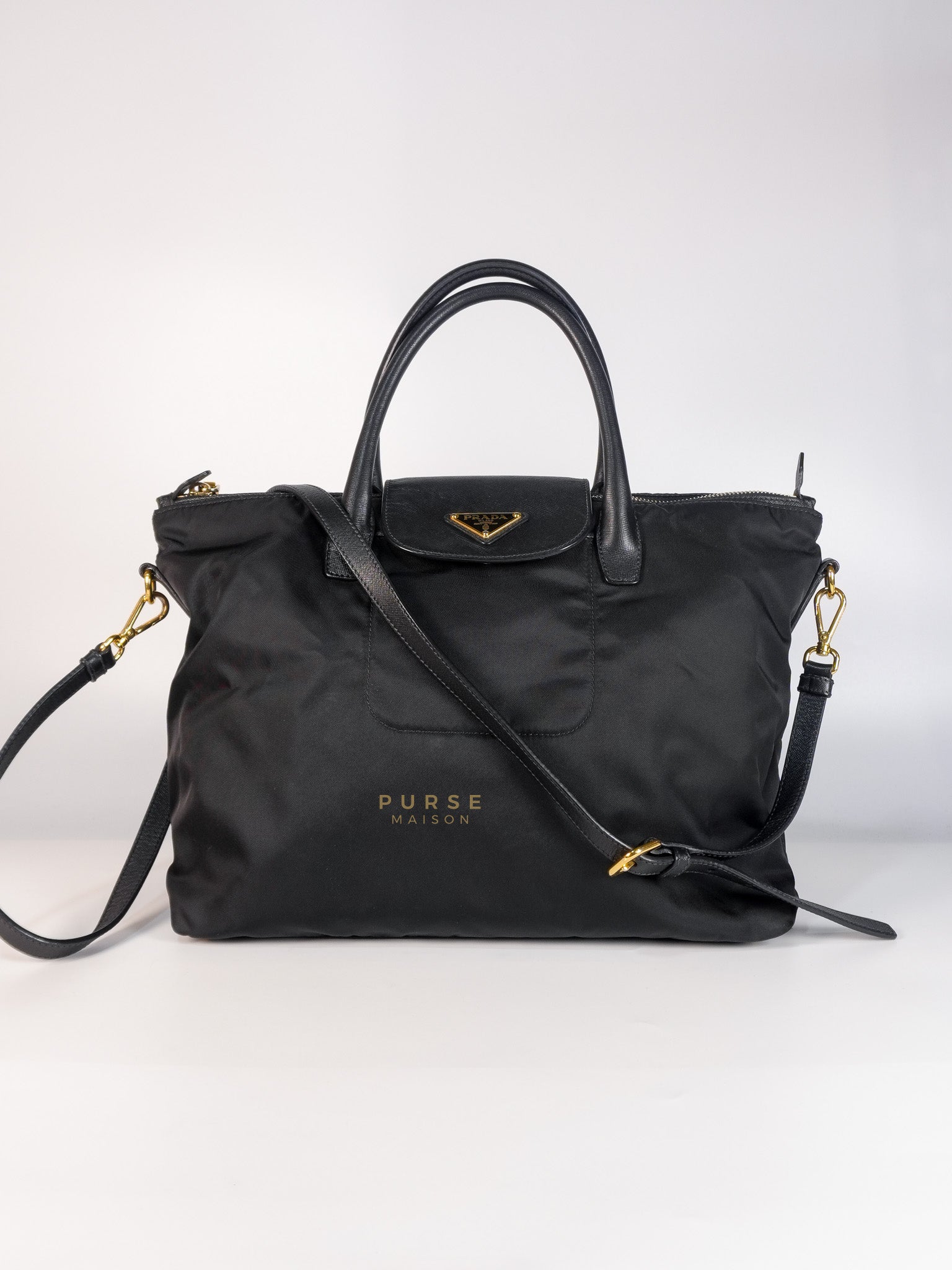 Nylon Tessuto Tote Bag in Black | Purse Maison Luxury Bags Shop