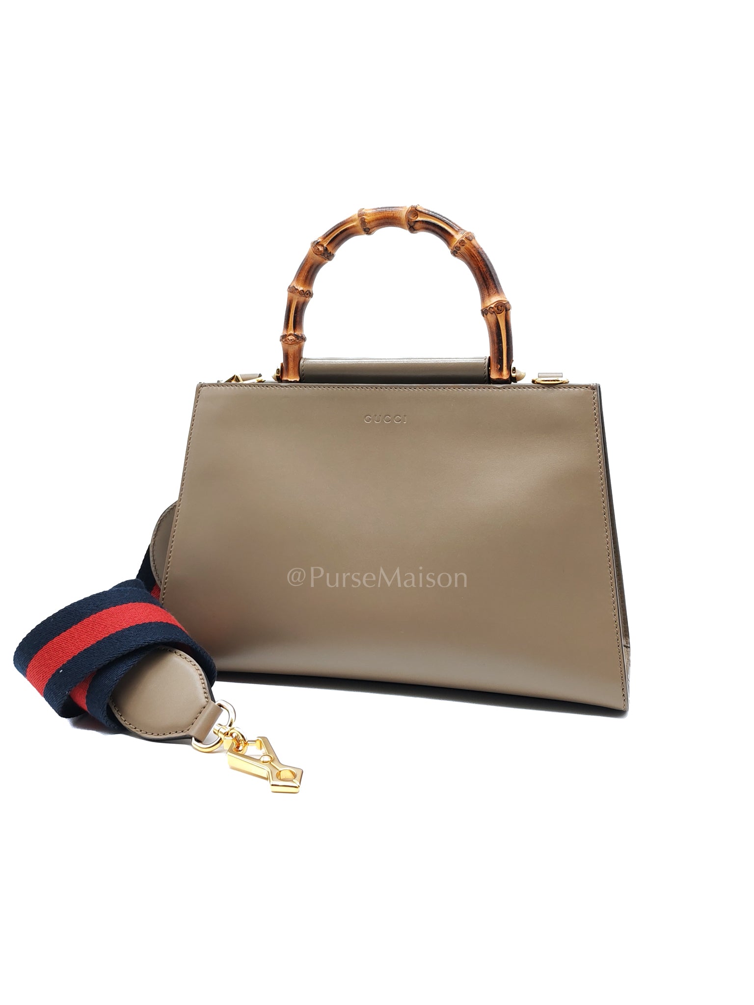 Nymphaea Small in Light Khaki Smooth Calfskin Leather Shoulder Bag | Purse Maison Luxury Bags Shop