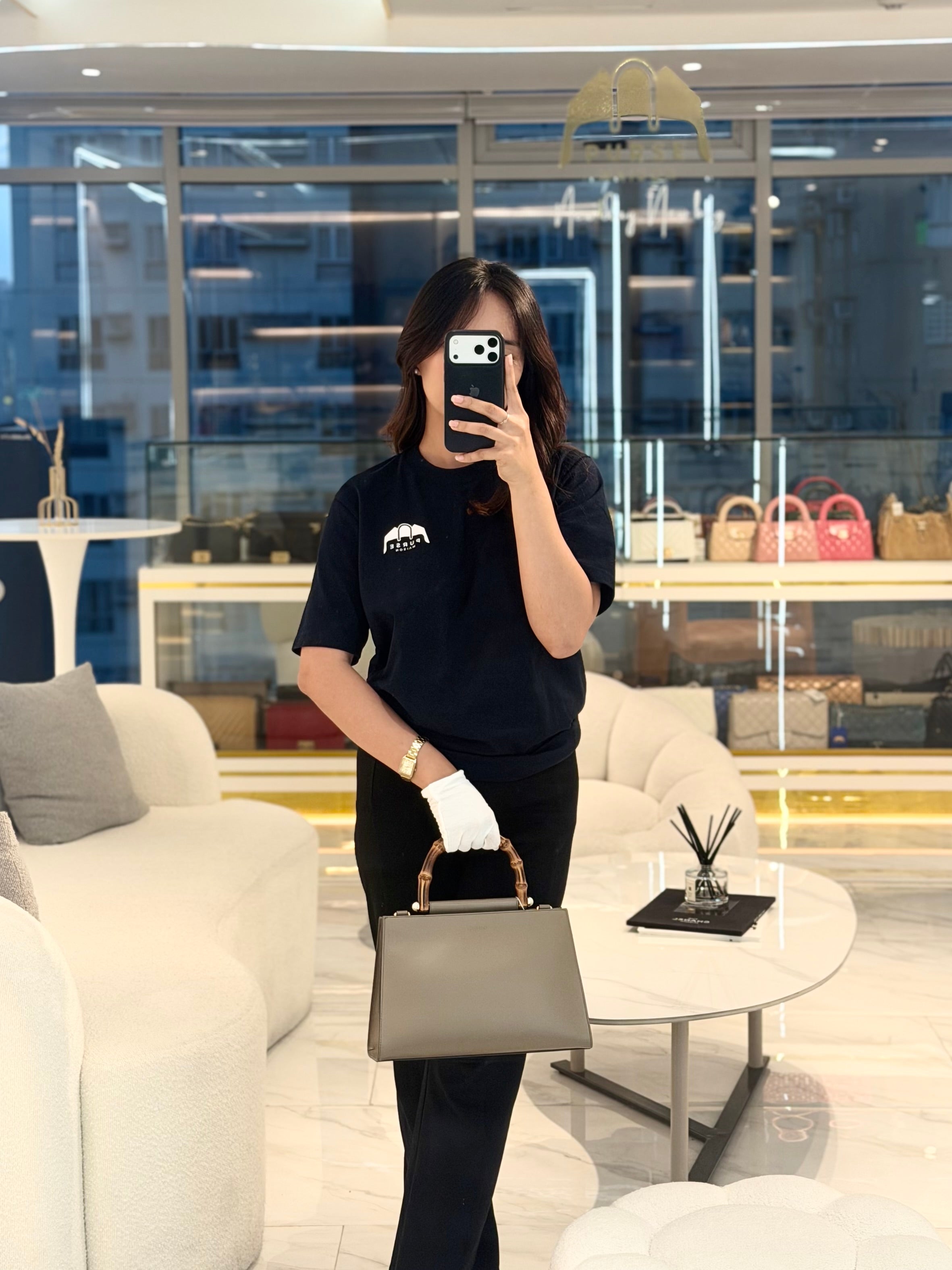 Nymphaea Small in Light Khaki Smooth Calfskin Leather Shoulder Bag | Purse Maison Luxury Bags Shop
