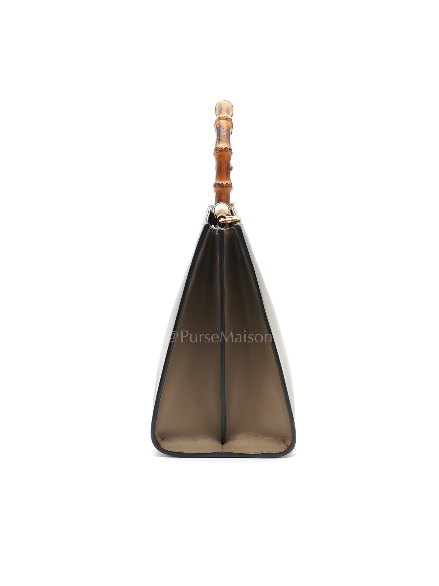 Nymphaea Small in Light Khaki Smooth Calfskin Leather Shoulder Bag | Purse Maison Luxury Bags Shop
