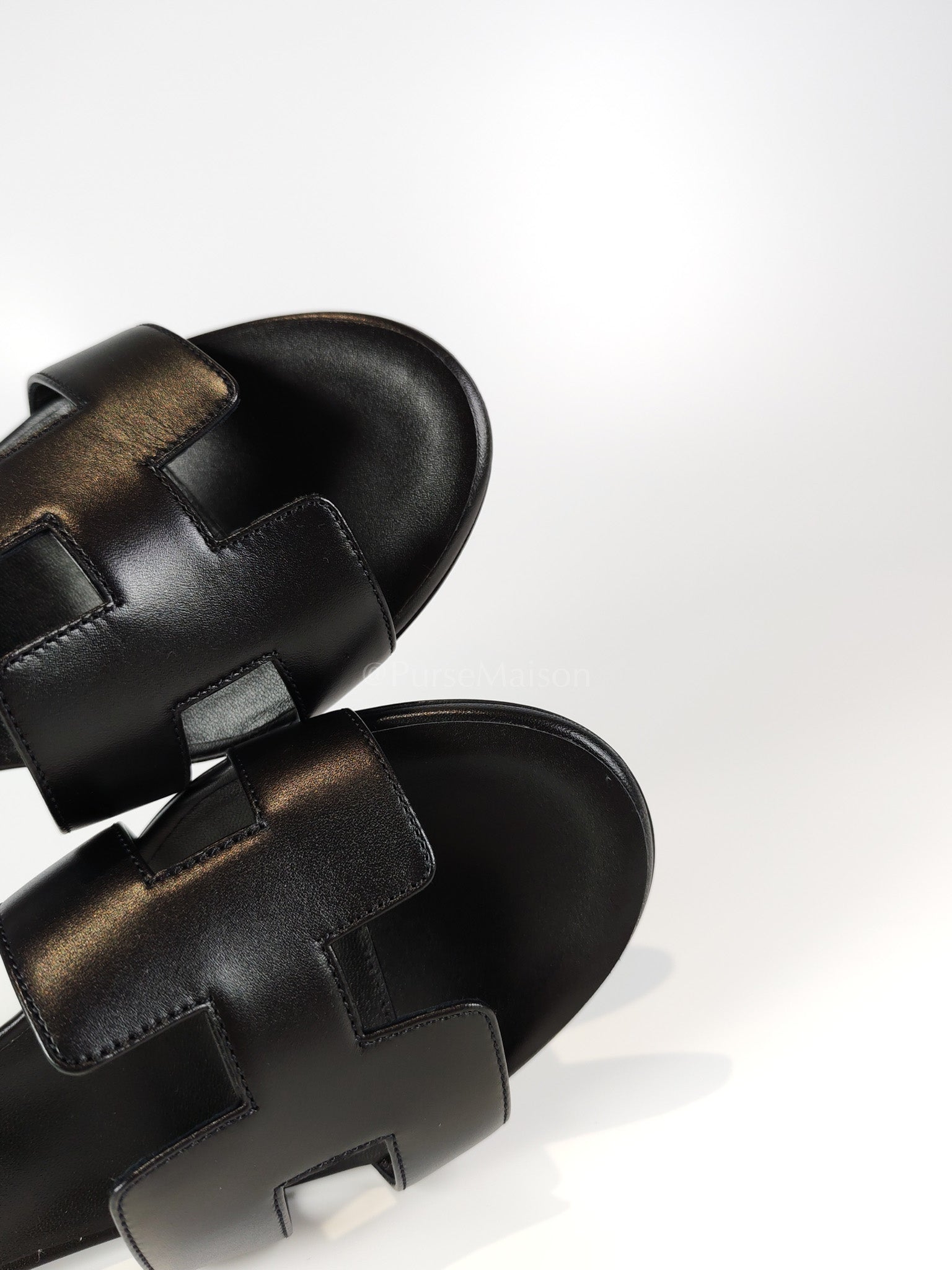 Oasis Black in Swift Leather and Studded Heels Size 37.5 EU (24.5 CM) | Purse Maison Luxury Bags Shop