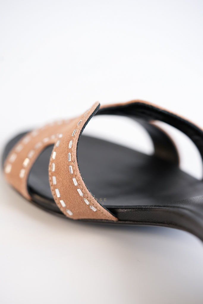 Oasis Suede with Rhinestone Size 37 EU (23 cm) | Purse Maison Luxury Bags Shop