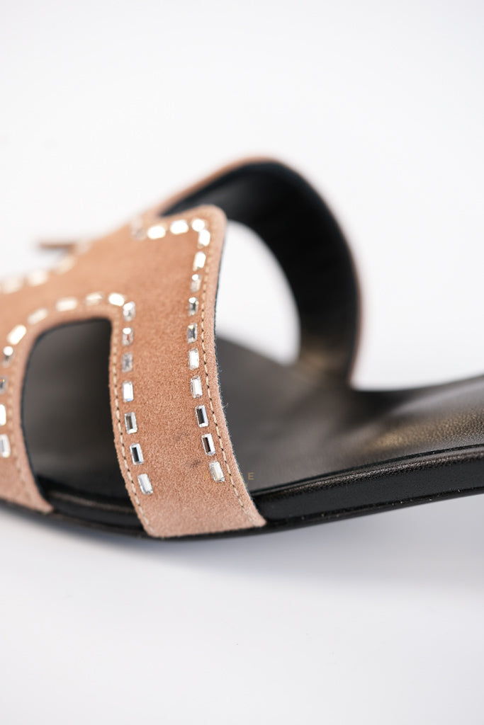 Oasis Suede with Rhinestone Size 37 EU (23 cm) | Purse Maison Luxury Bags Shop