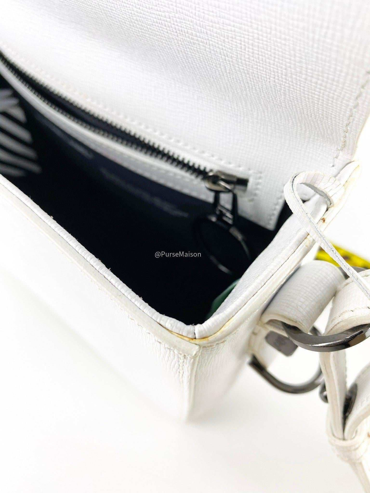 Off-White Diagonal Binder Clip Bag