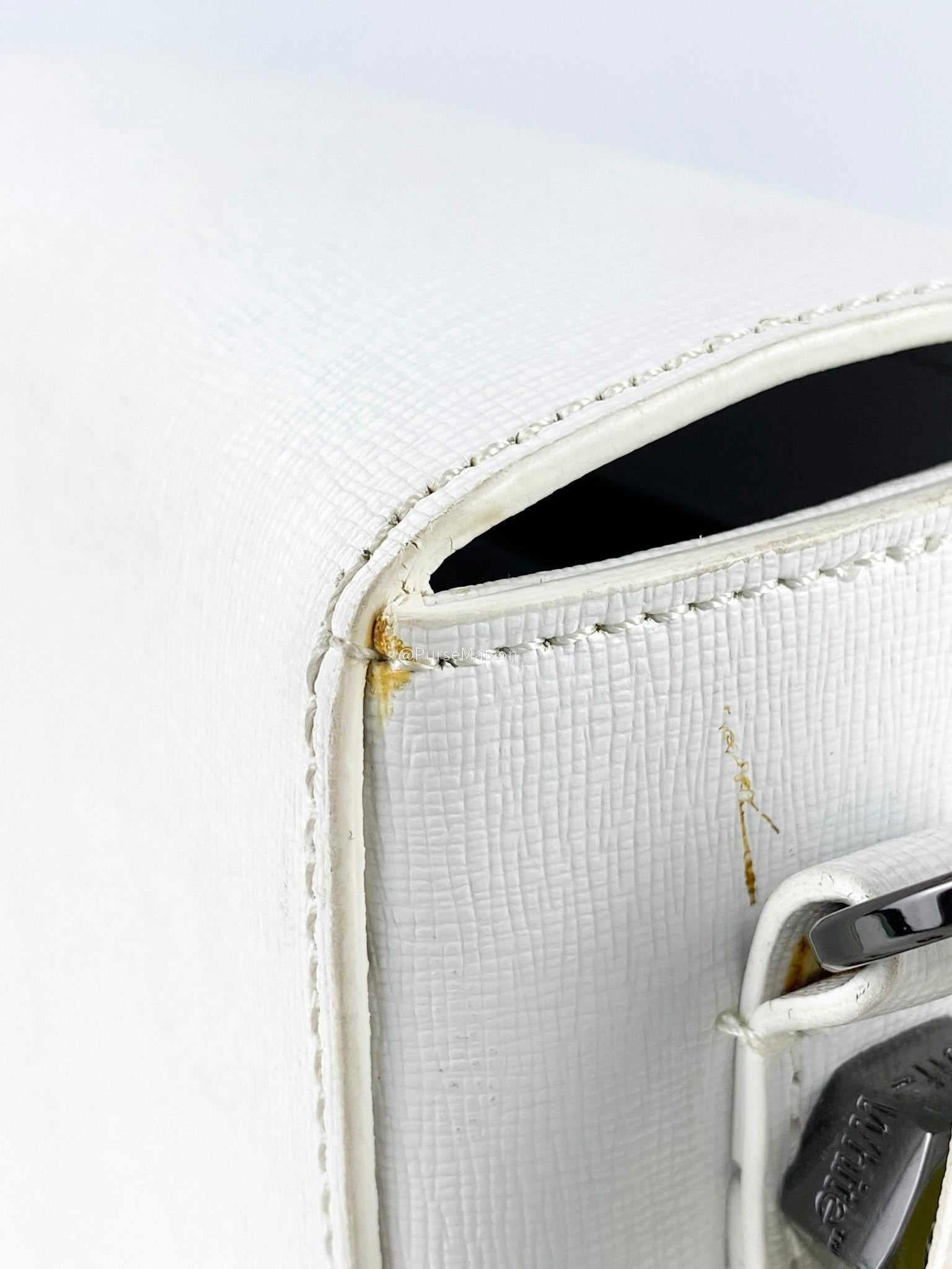 Off-White Diagonal Binder Clip Bag