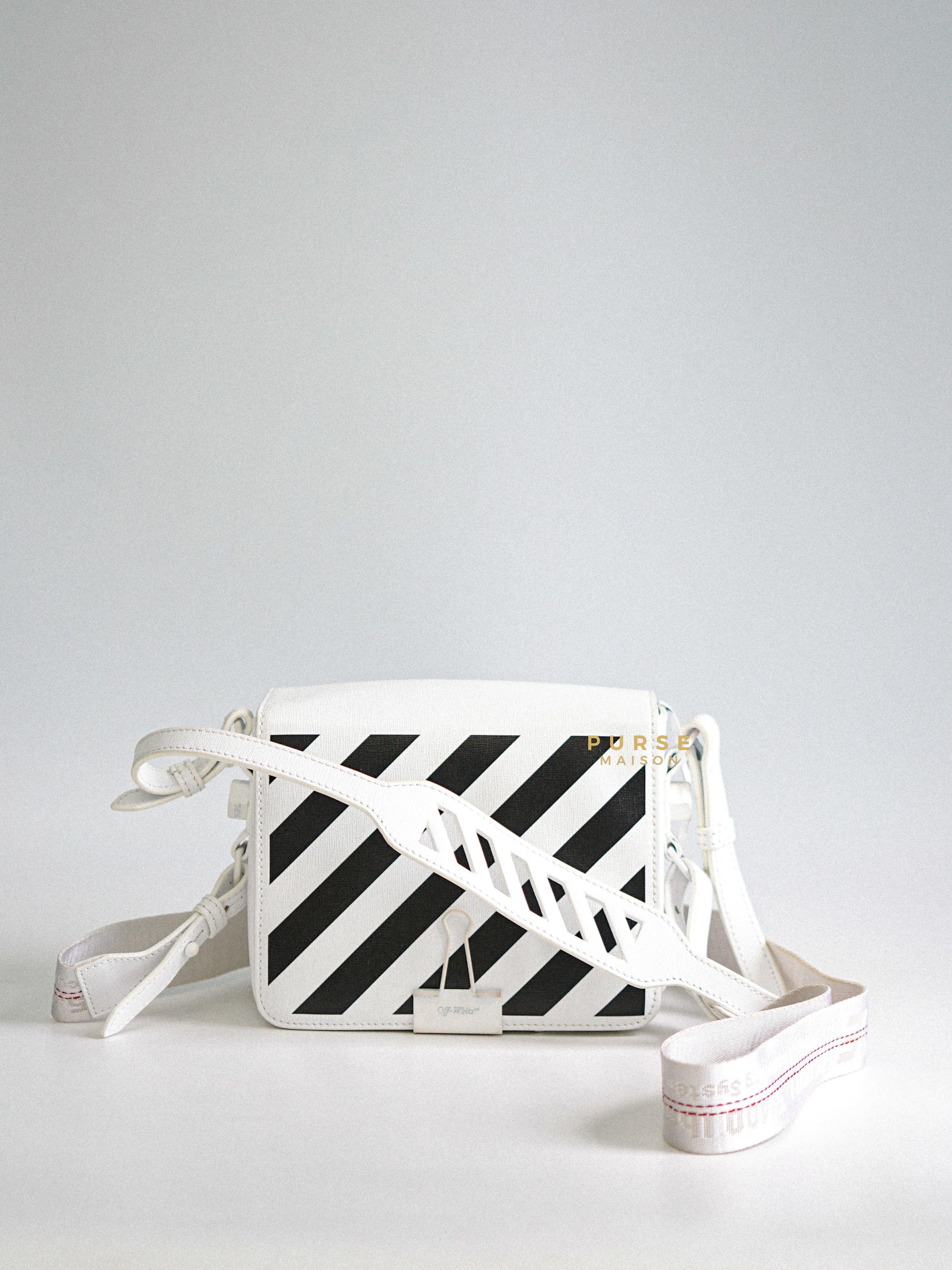 Off-White Diagonal Binder Clip/Flap Bag (Black/White) | Purse Maison Luxury Bags Shop
