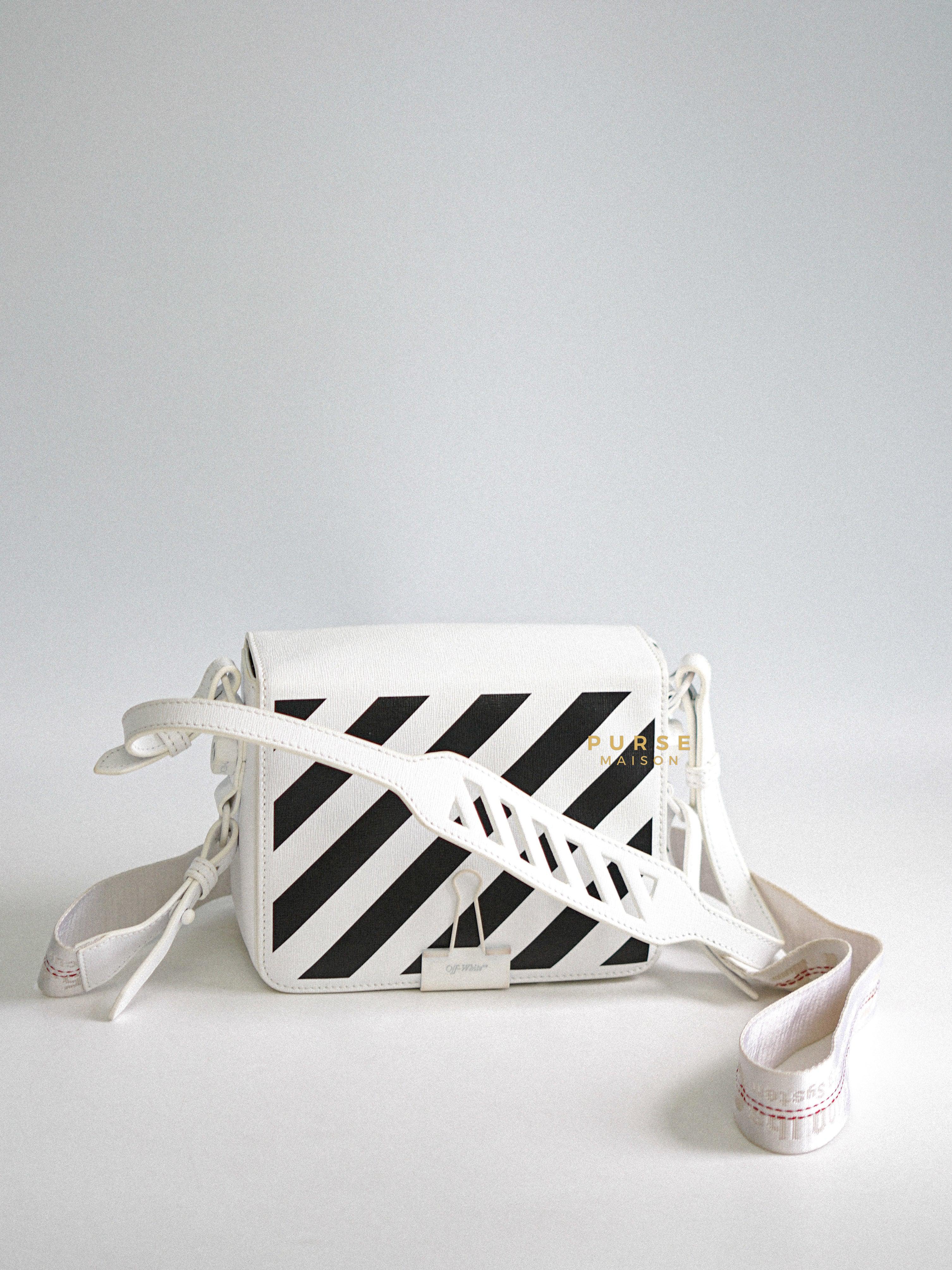 Off-White Diagonal Binder Clip/Flap Bag (Black/White) | Purse Maison Luxury Bags Shop