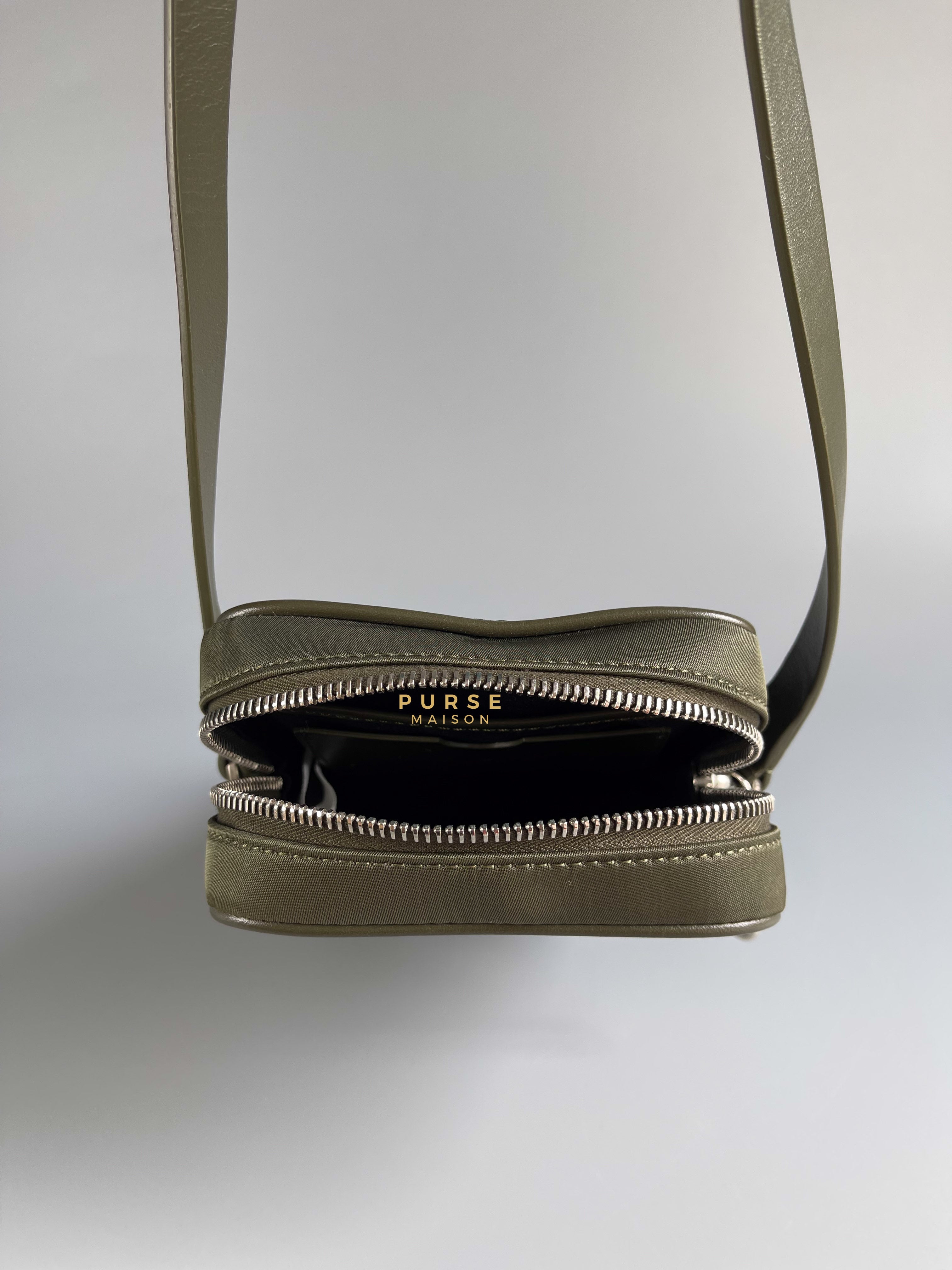 Off-White Zip Around Logo Bag (Army Green) | Purse Maison Luxury Bags Shop