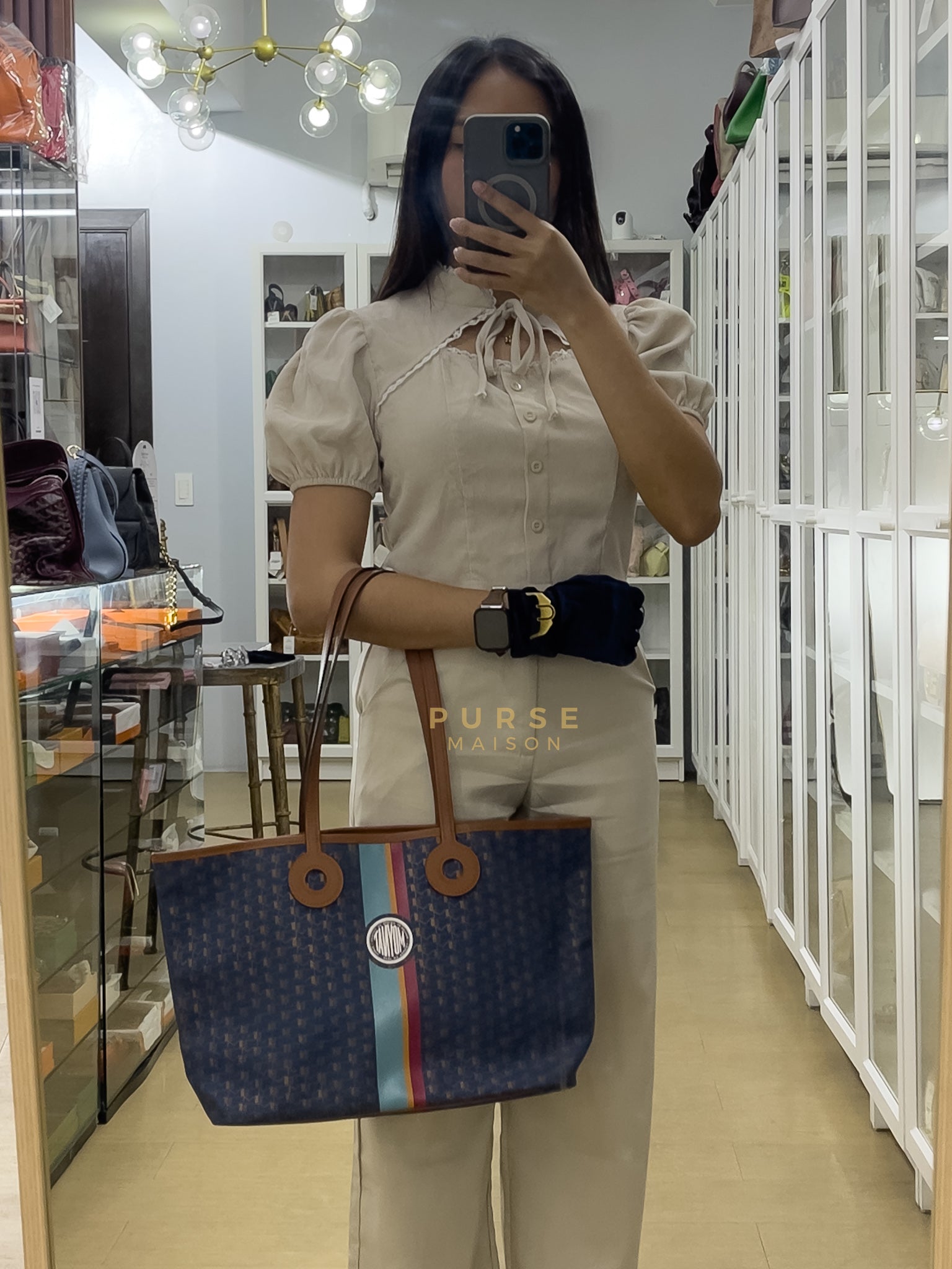 Oh! Ruban Canvas Tote Bag | Purse Maison Luxury Bags Shop