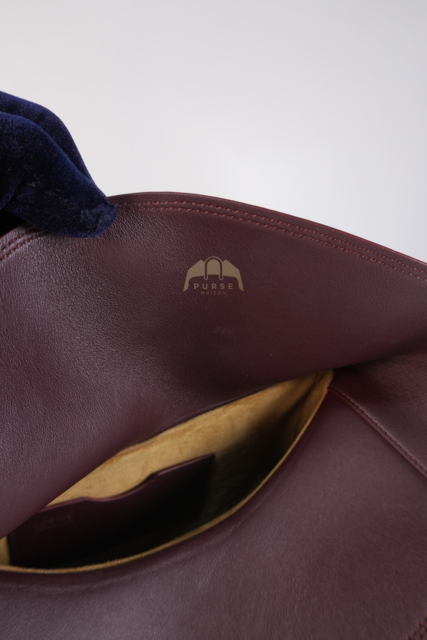 Ola Shoulder Bag Medium in Dark Burgundy Calfskin Leather & Gold Hardware | Purse Maison Luxury Bags Shop