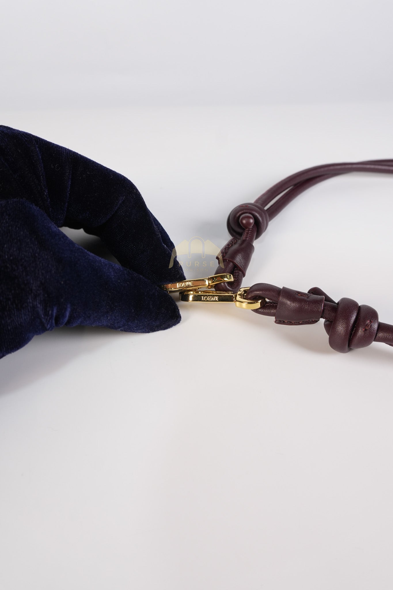 Ola Shoulder Bag Medium in Dark Burgundy Calfskin Leather & Gold Hardware | Purse Maison Luxury Bags Shop