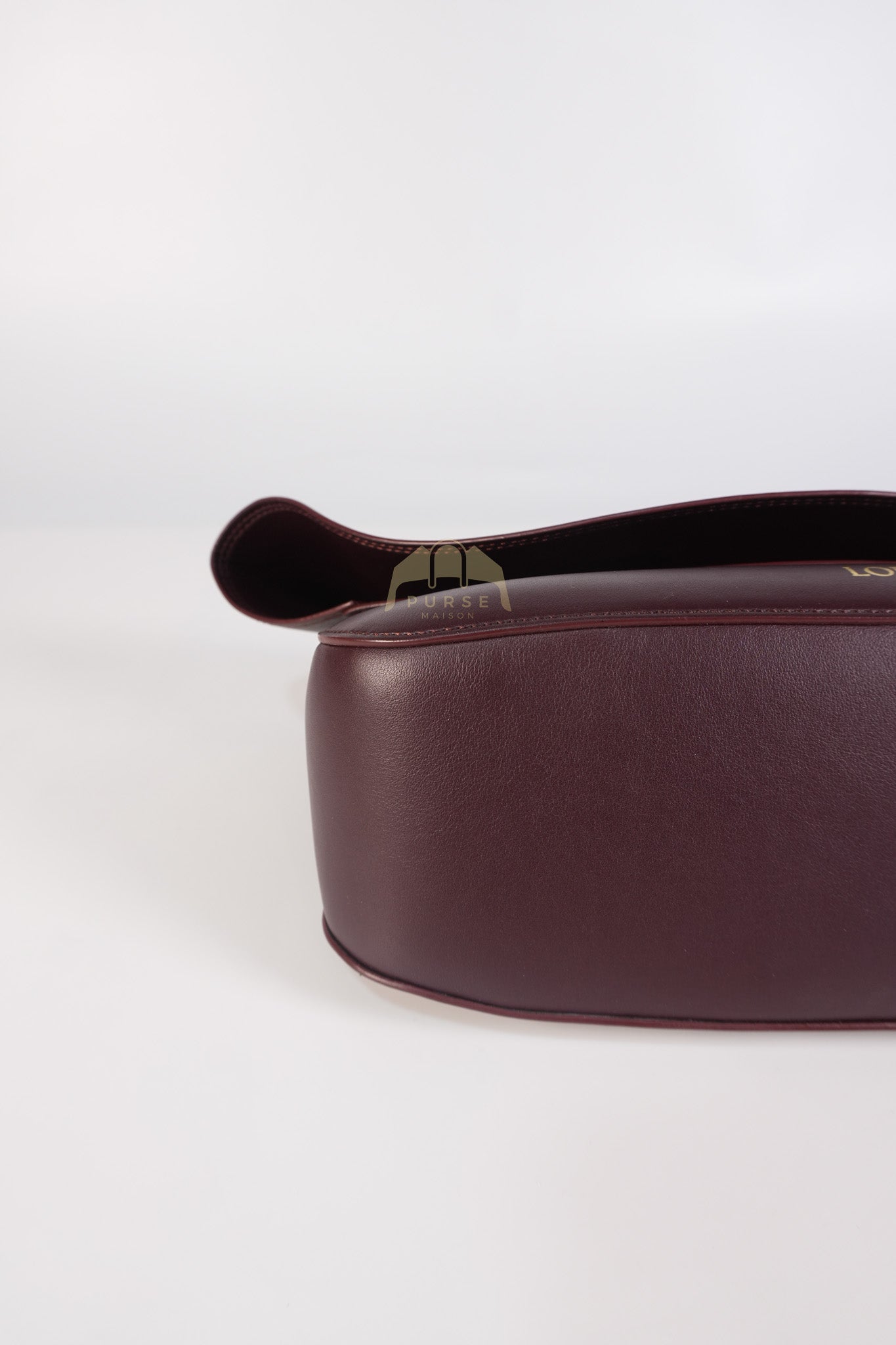 Ola Shoulder Bag Medium in Dark Burgundy Calfskin Leather & Gold Hardware | Purse Maison Luxury Bags Shop