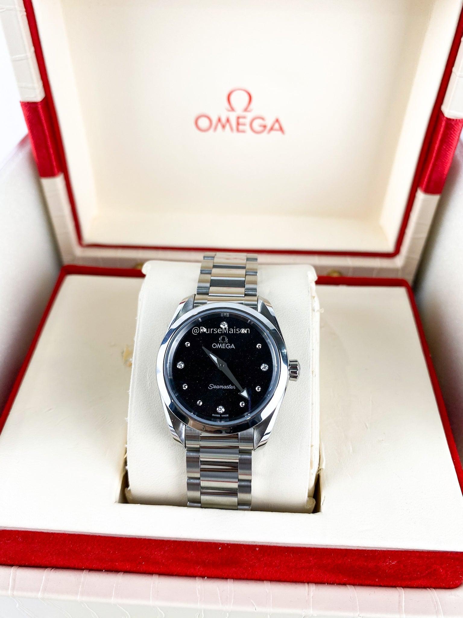 Omega Seamaster Aqua Terra 150m Quartz 28mm Shimmer Black Dial Stainless Steel Women's Watch