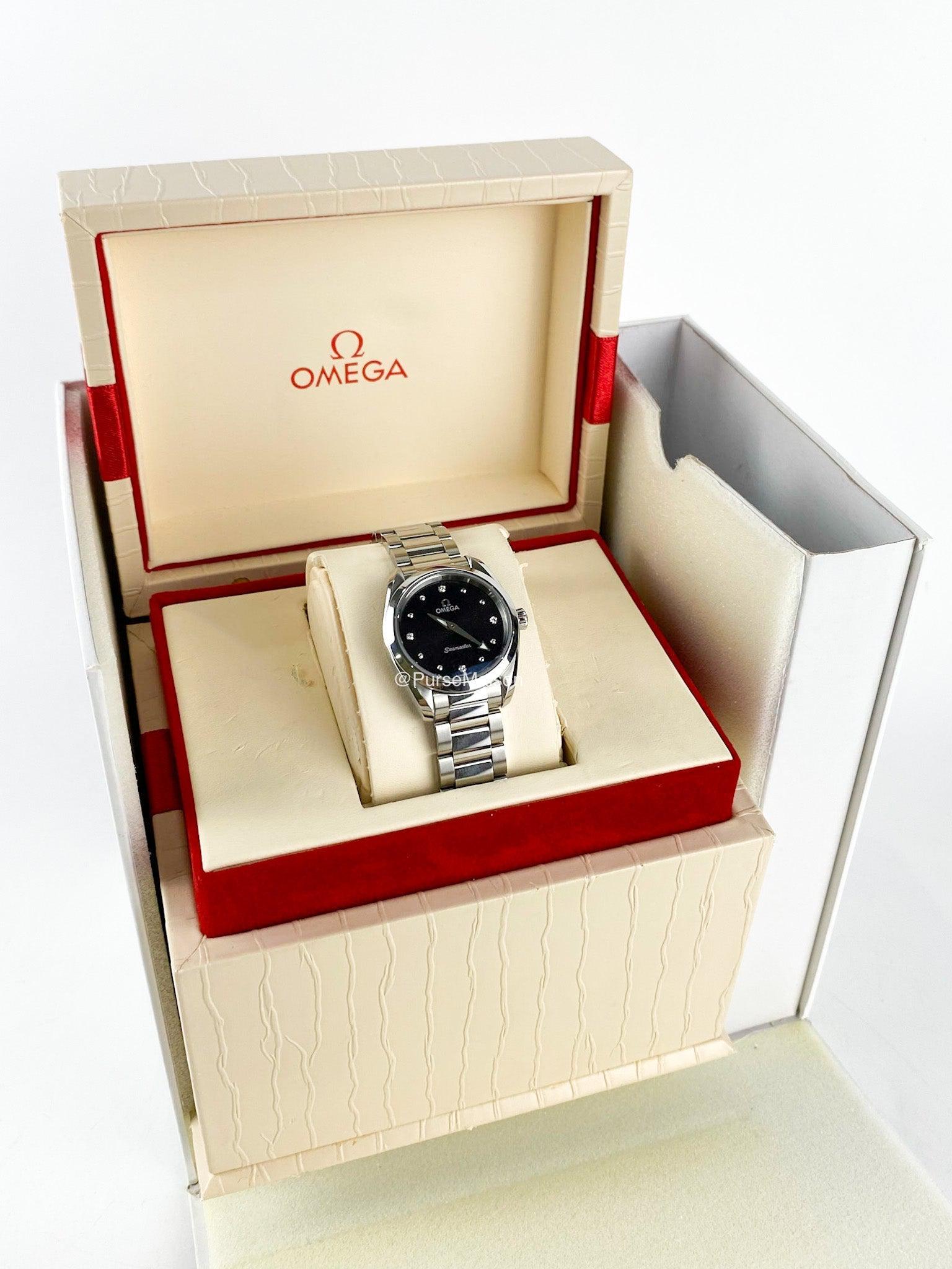 Omega Seamaster Aqua Terra 150m Quartz 28mm Shimmer Black Dial Stainless Steel Women's Watch