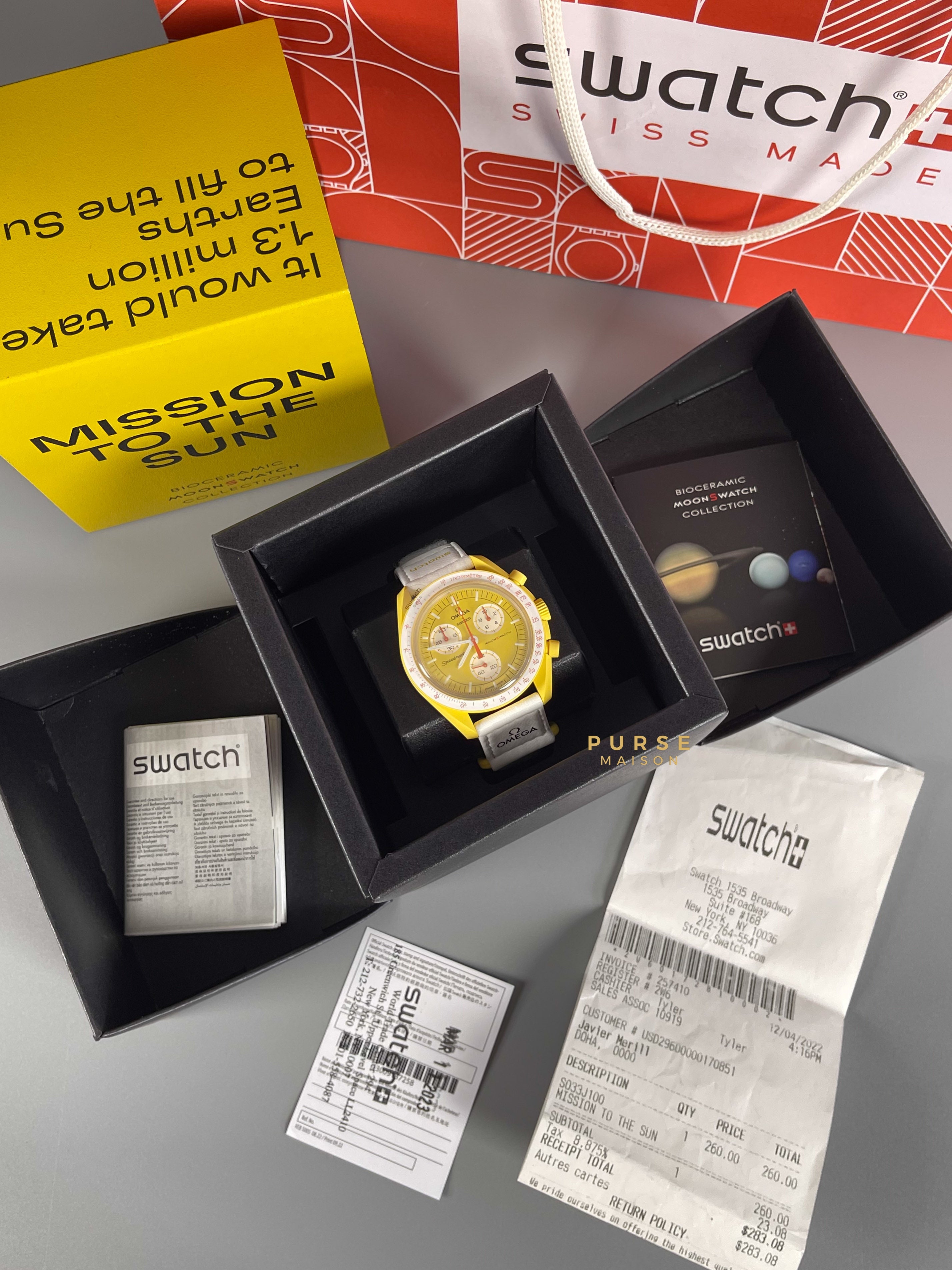 Omega x Swatch Bioceramic MoonSwatch Collection Mission to Sun | Purse Maison Luxury Bags Shop