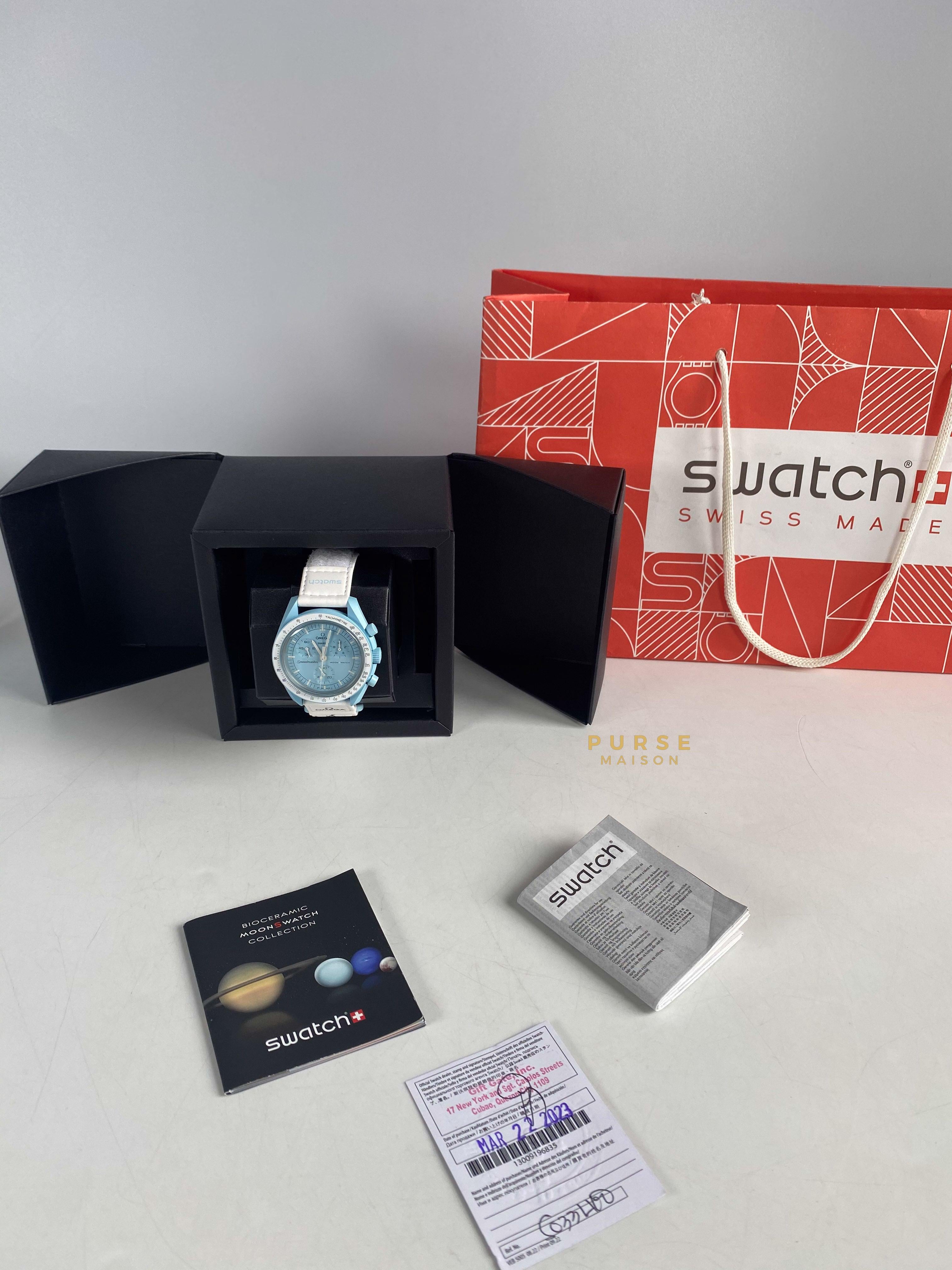 Omega x Swatch Bioceramic MoonSwatch Collection Mission to Uranus | Purse Maison Luxury Bags Shop