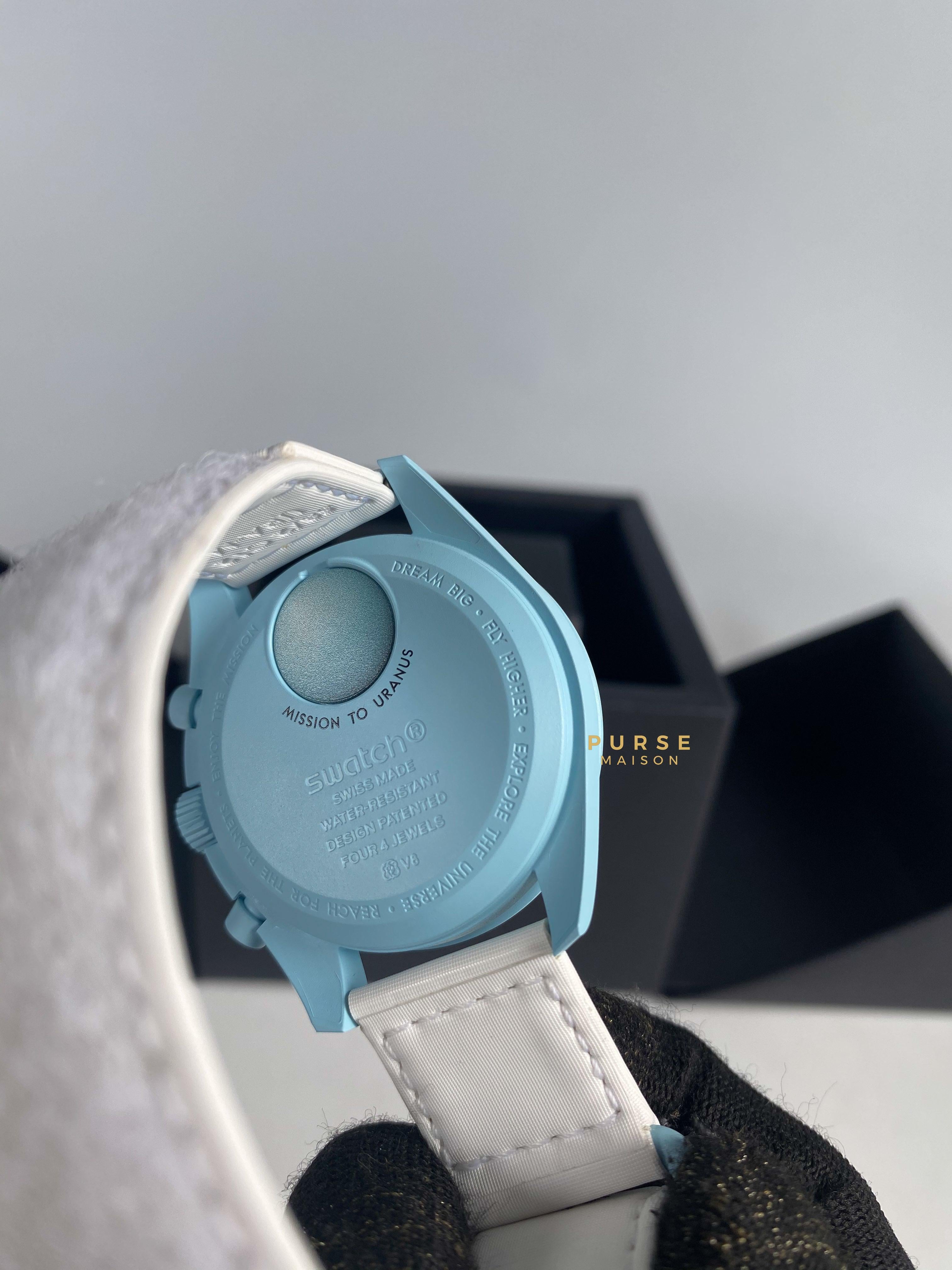 Omega x Swatch Bioceramic MoonSwatch Collection Mission to Uranus | Purse Maison Luxury Bags Shop