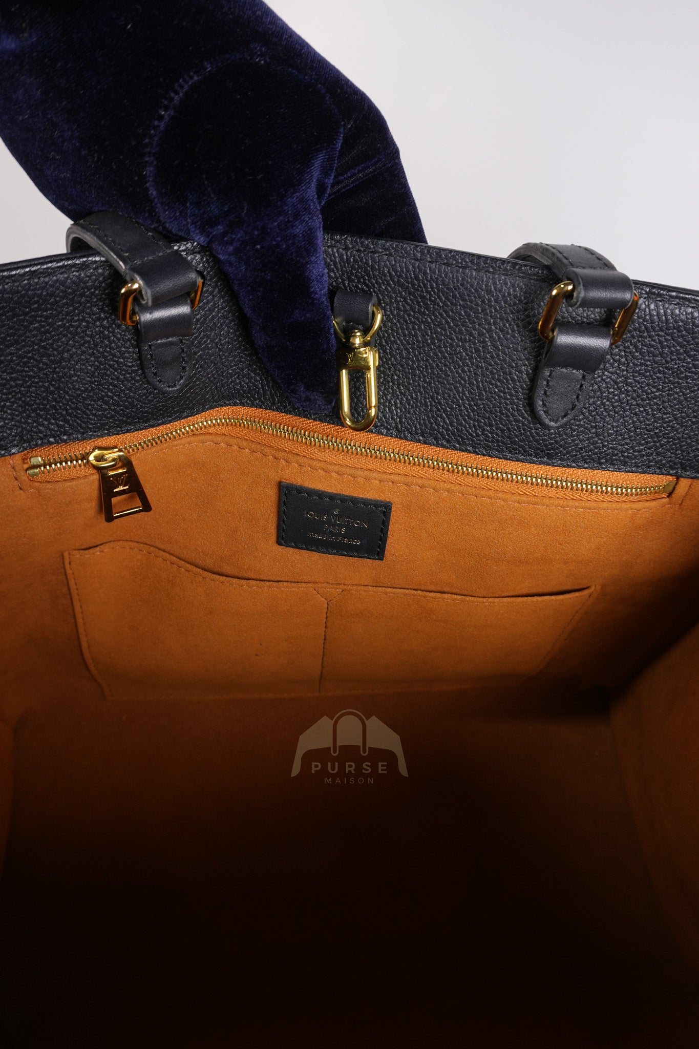 On The Go MM in Black Empreinte Leather & Gold Hardware Microchip | Purse Maison Luxury Bags Shop