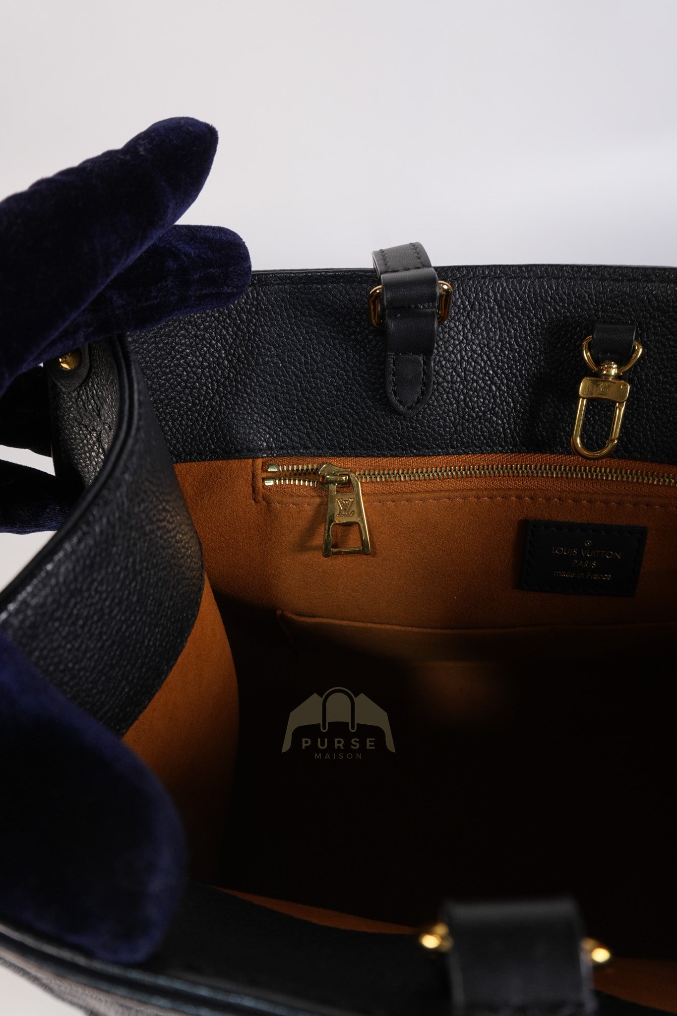 On The Go MM in Black Empreinte Leather & Gold Hardware Microchip | Purse Maison Luxury Bags Shop