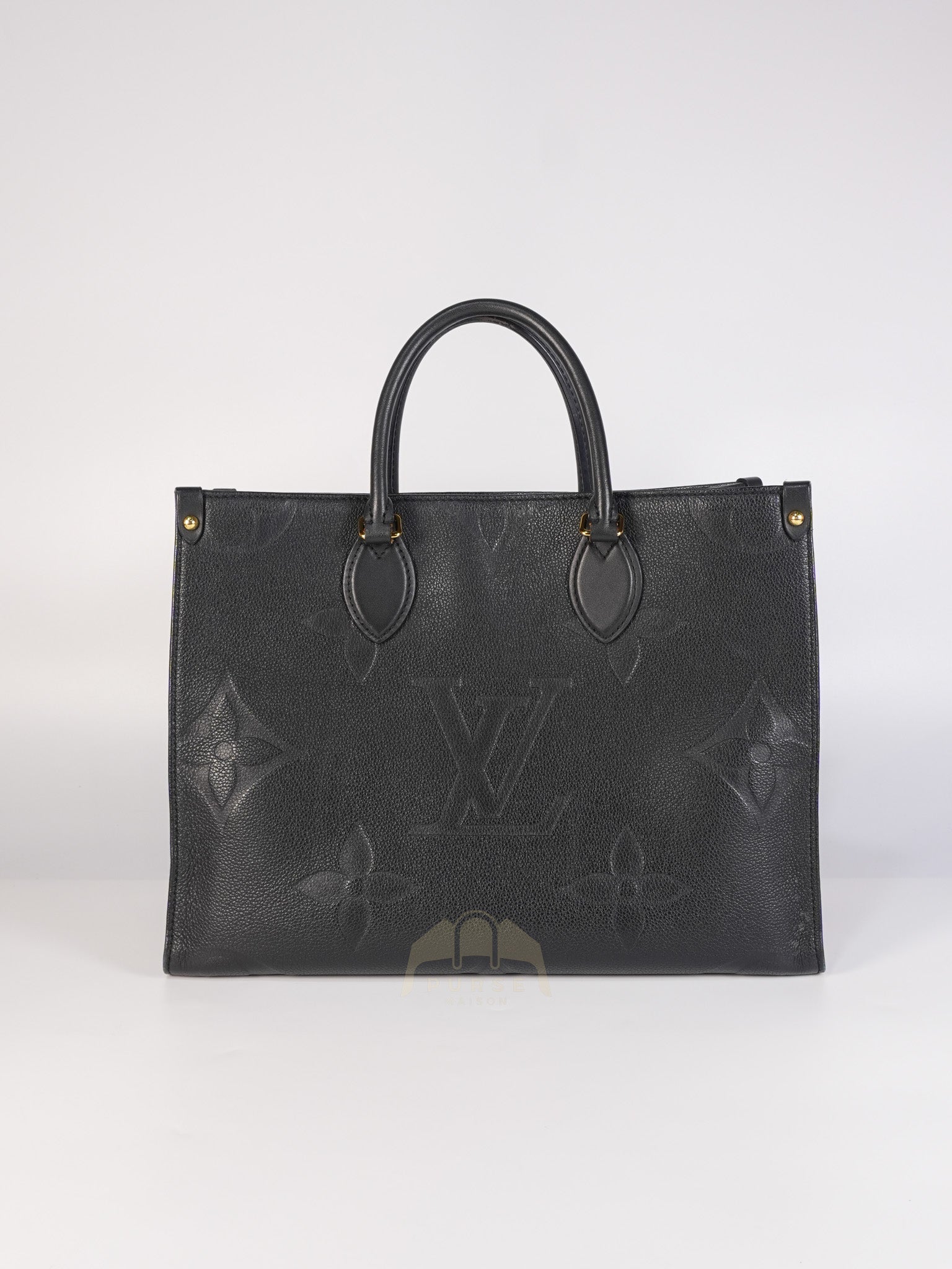 On The Go MM in Black Empreinte Leather & Gold Hardware Microchip | Purse Maison Luxury Bags Shop