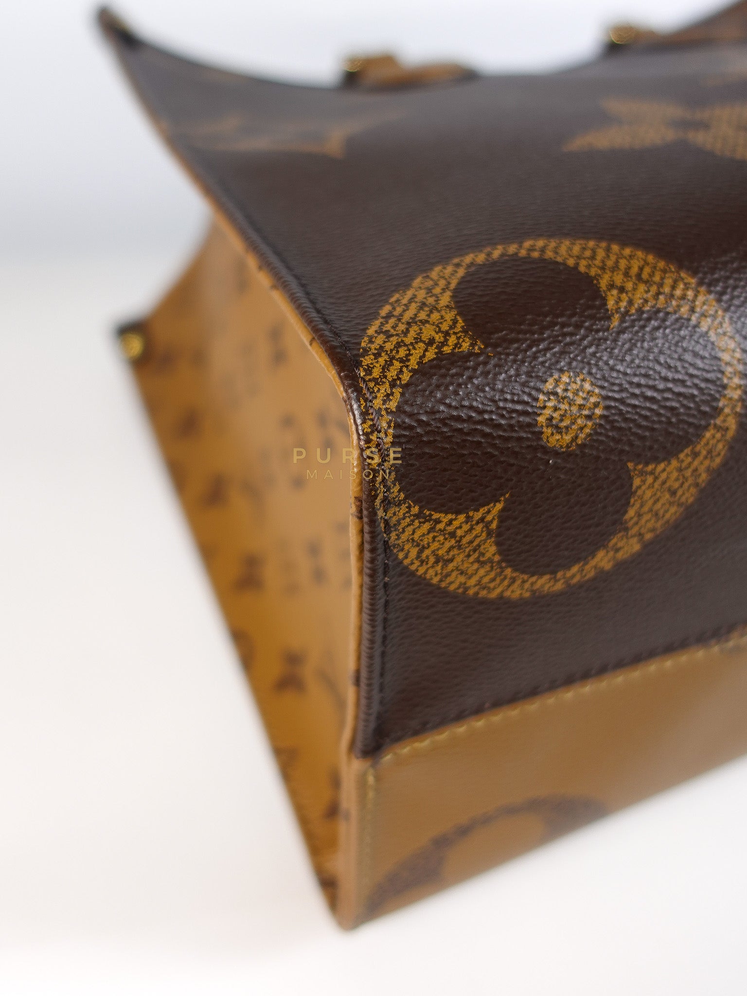 On The Go MM in Reverse Monogram Canvas & Gold Hardware Microchip | Purse Maison Luxury Bags Shop