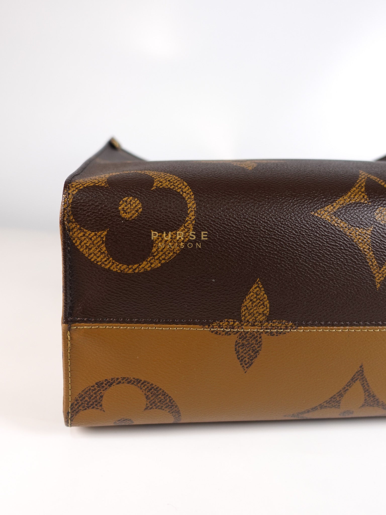 On The Go MM in Reverse Monogram Canvas & Gold Hardware Microchip | Purse Maison Luxury Bags Shop