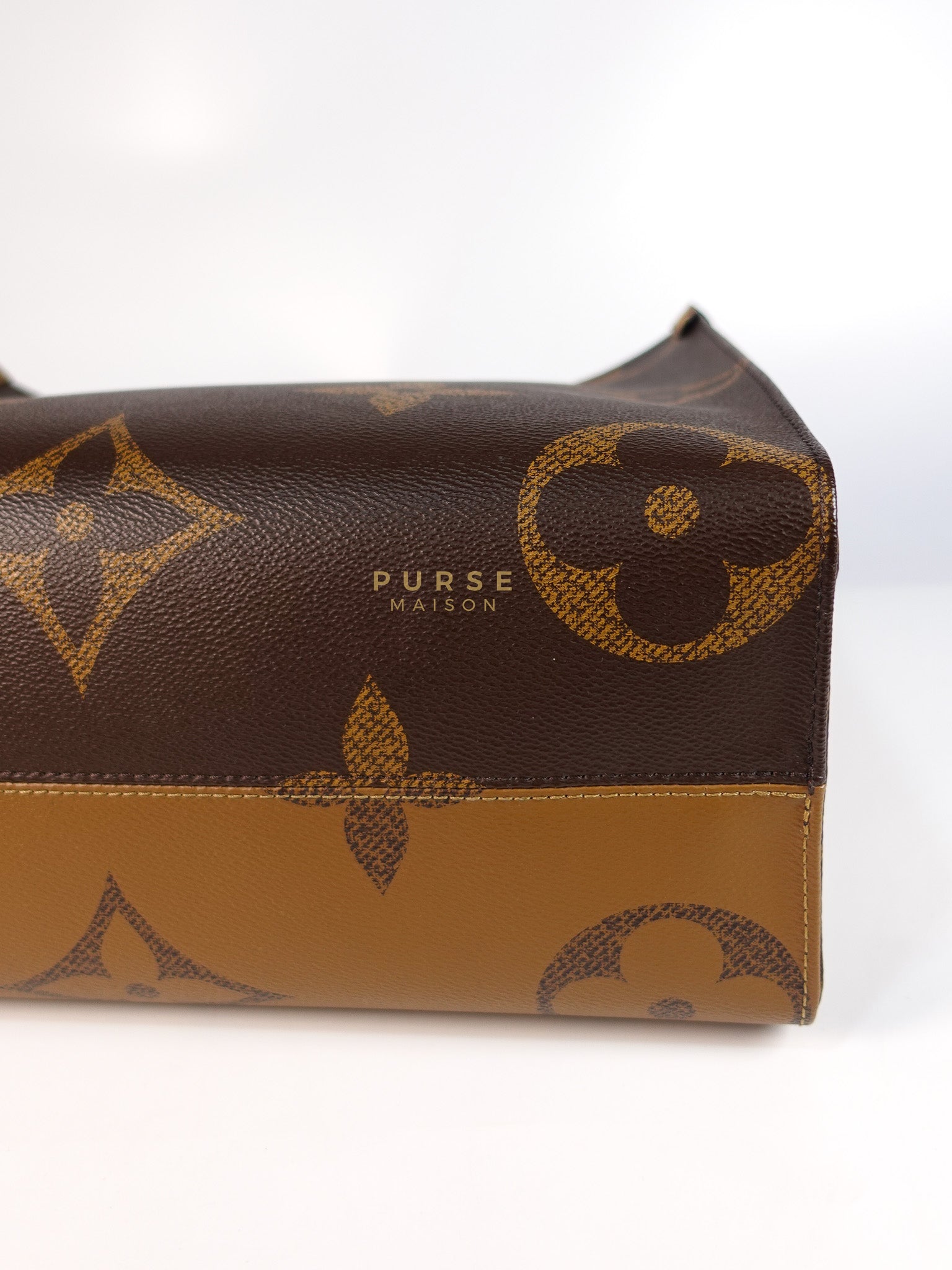On The Go MM in Reverse Monogram Canvas & Gold Hardware Microchip | Purse Maison Luxury Bags Shop