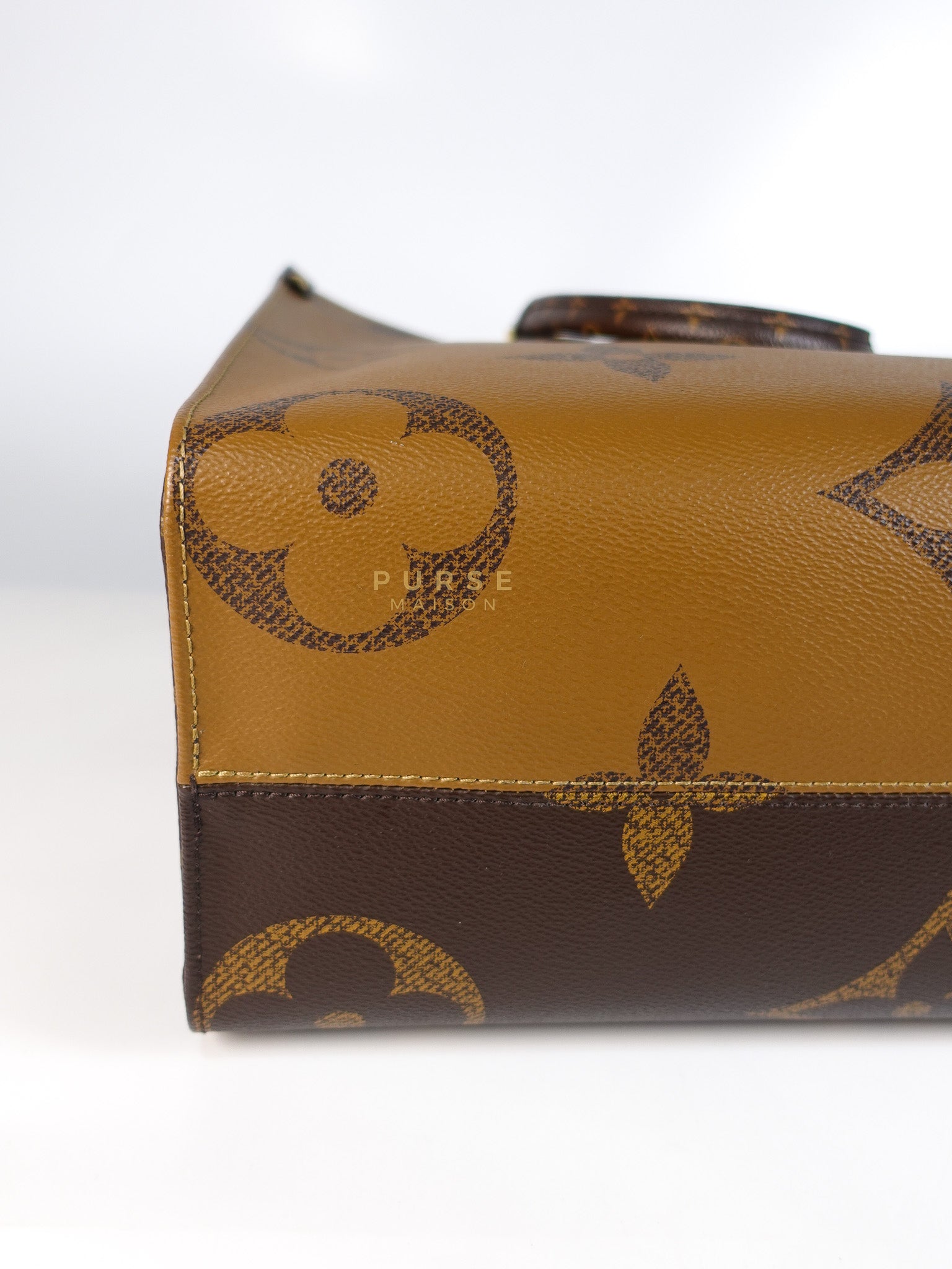 On The Go MM in Reverse Monogram Canvas & Gold Hardware Microchip | Purse Maison Luxury Bags Shop