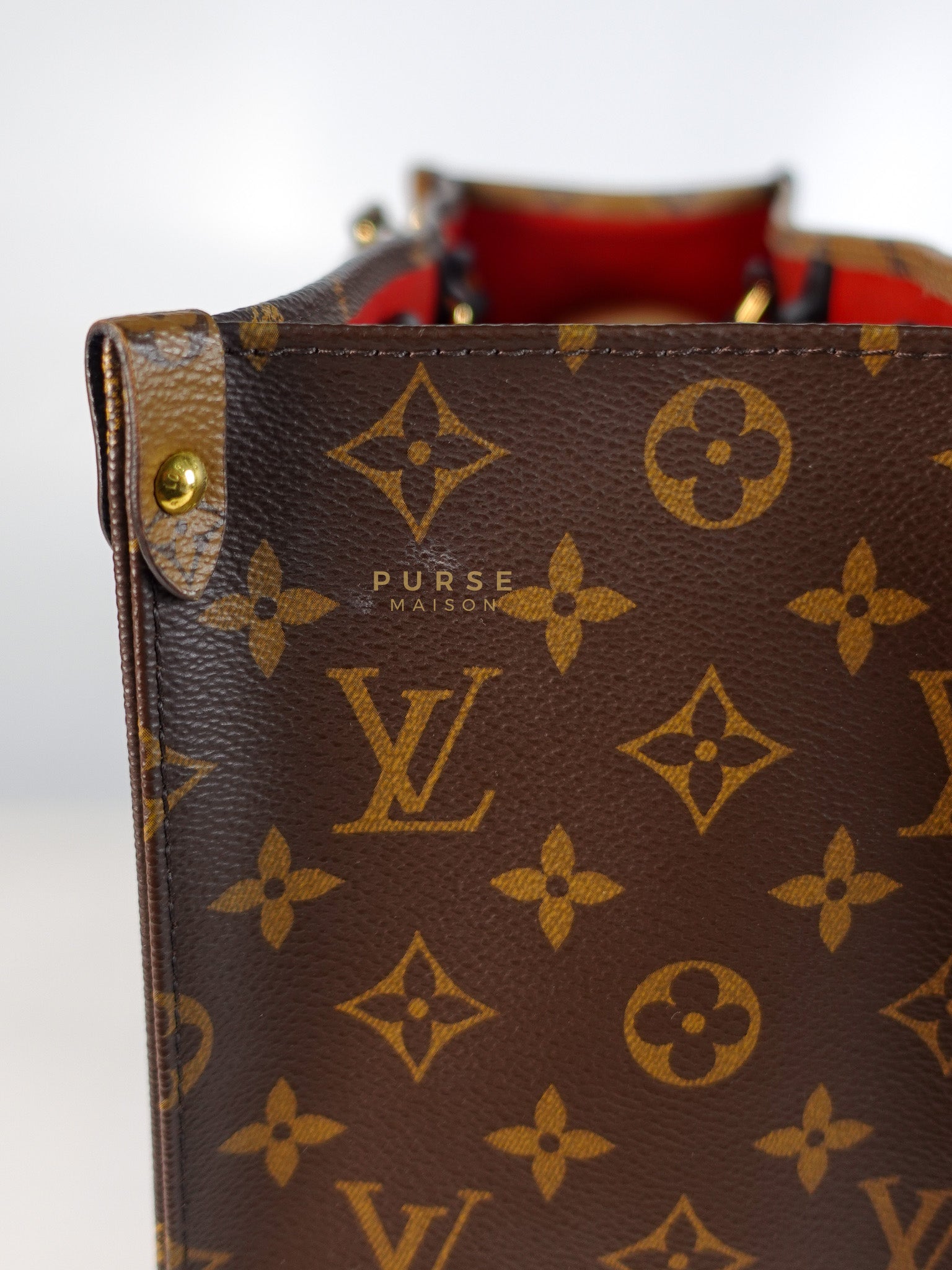 On The Go MM in Reverse Monogram Canvas & Gold Hardware Microchip | Purse Maison Luxury Bags Shop