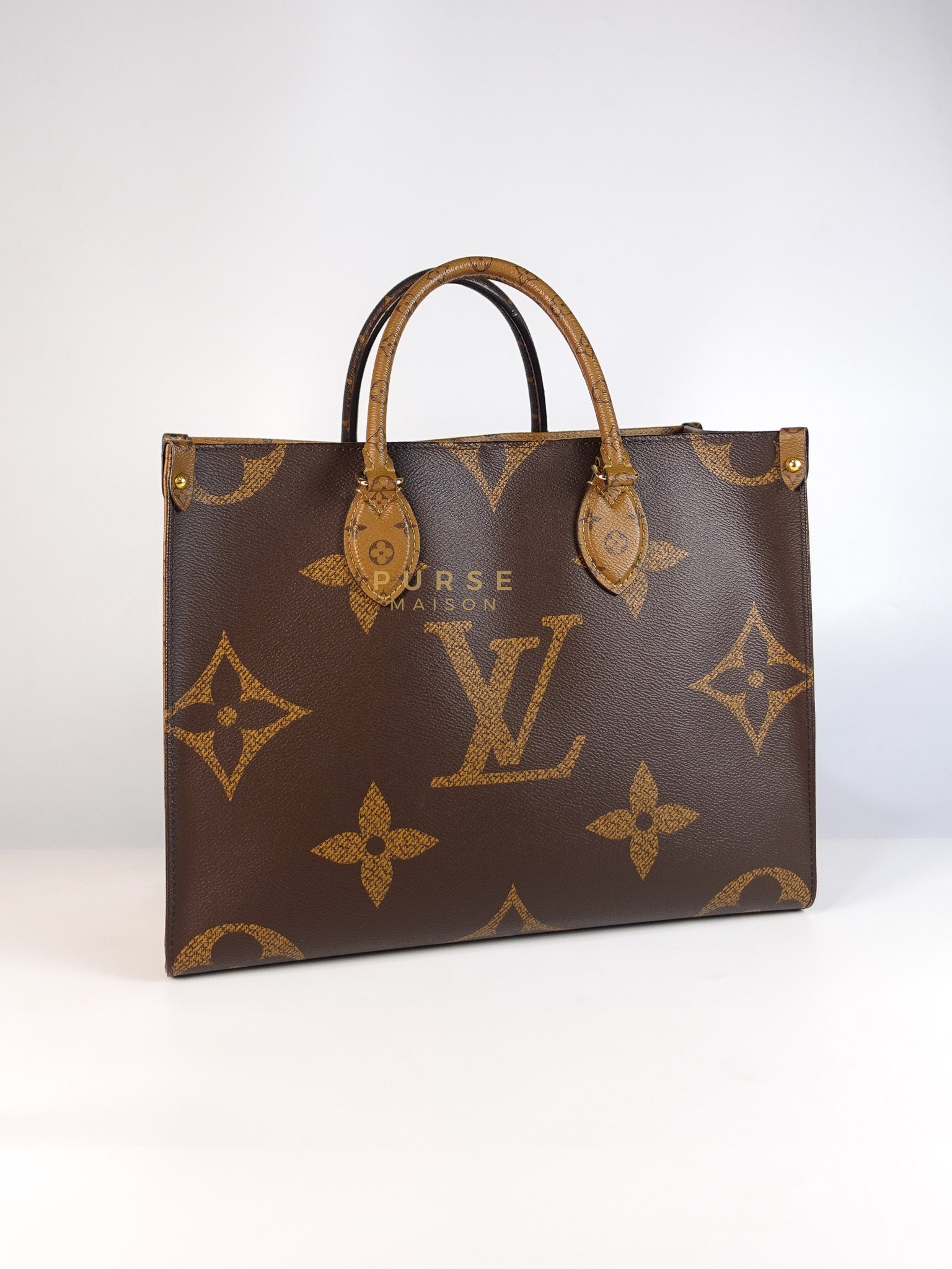 On The Go MM in Reverse Monogram Canvas & Gold Hardware Microchip | Purse Maison Luxury Bags Shop