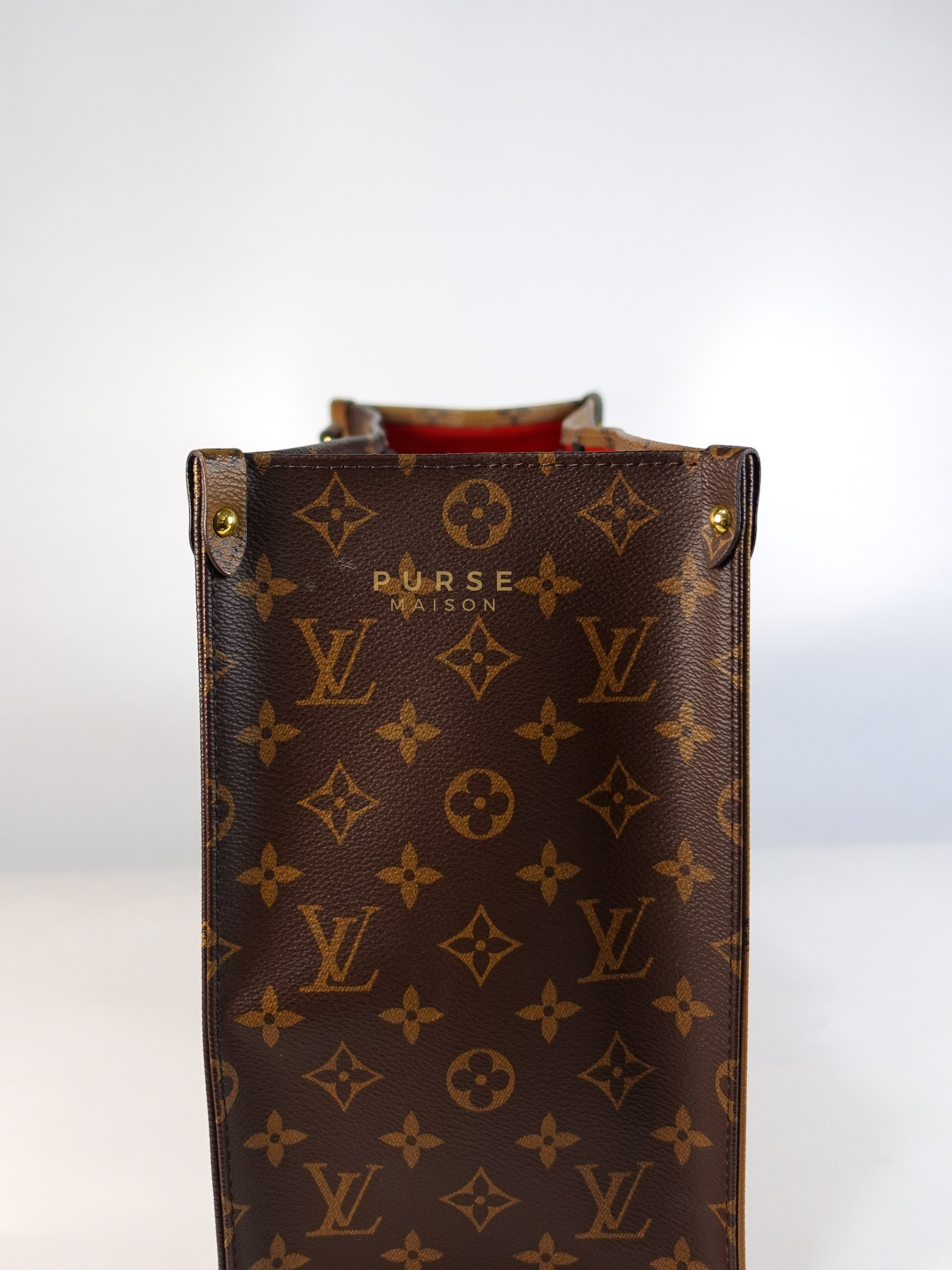 On The Go MM in Reverse Monogram Canvas & Gold Hardware Microchip | Purse Maison Luxury Bags Shop