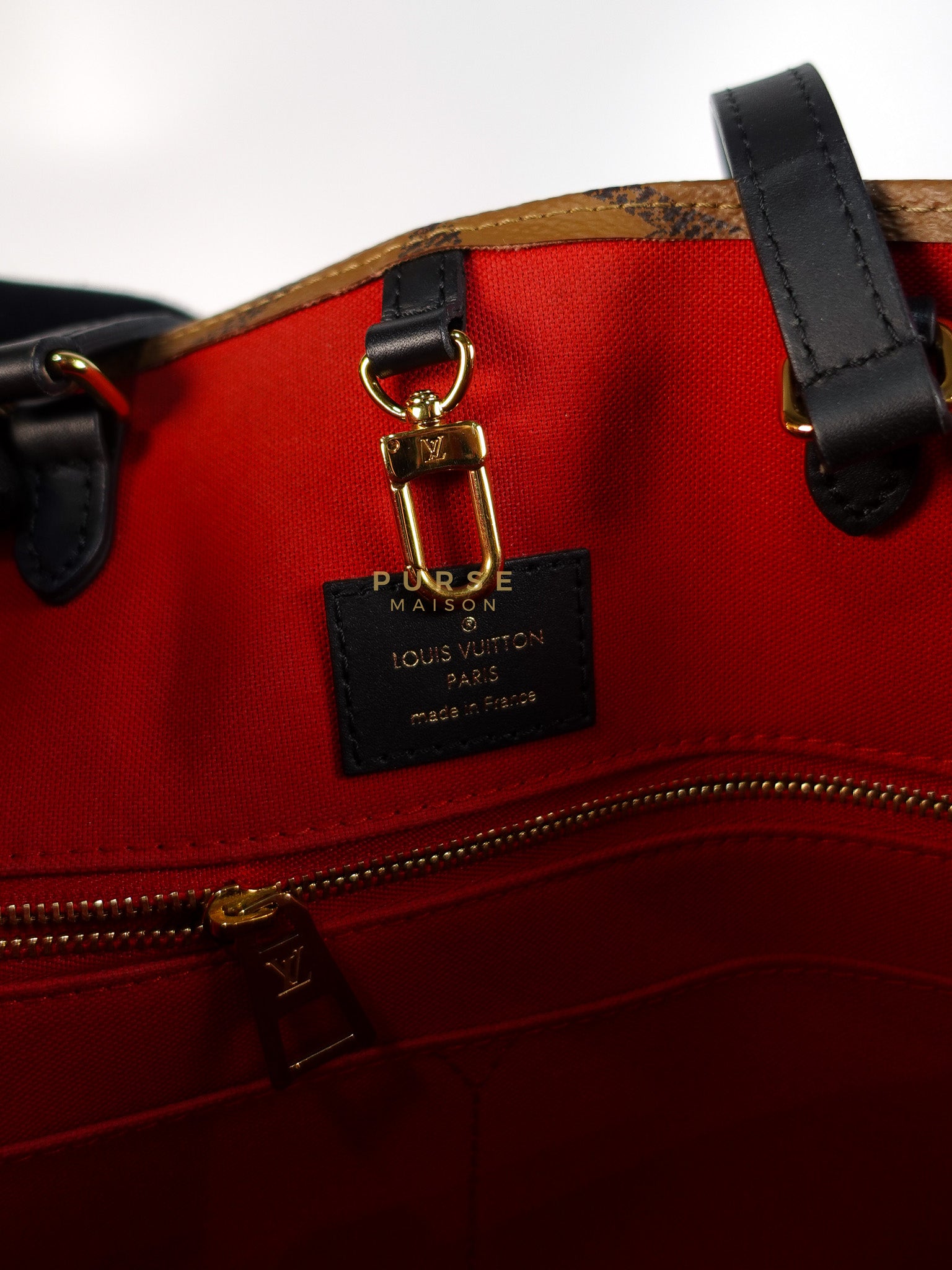 On The Go MM in Reverse Monogram Canvas & Gold Hardware Microchip | Purse Maison Luxury Bags Shop
