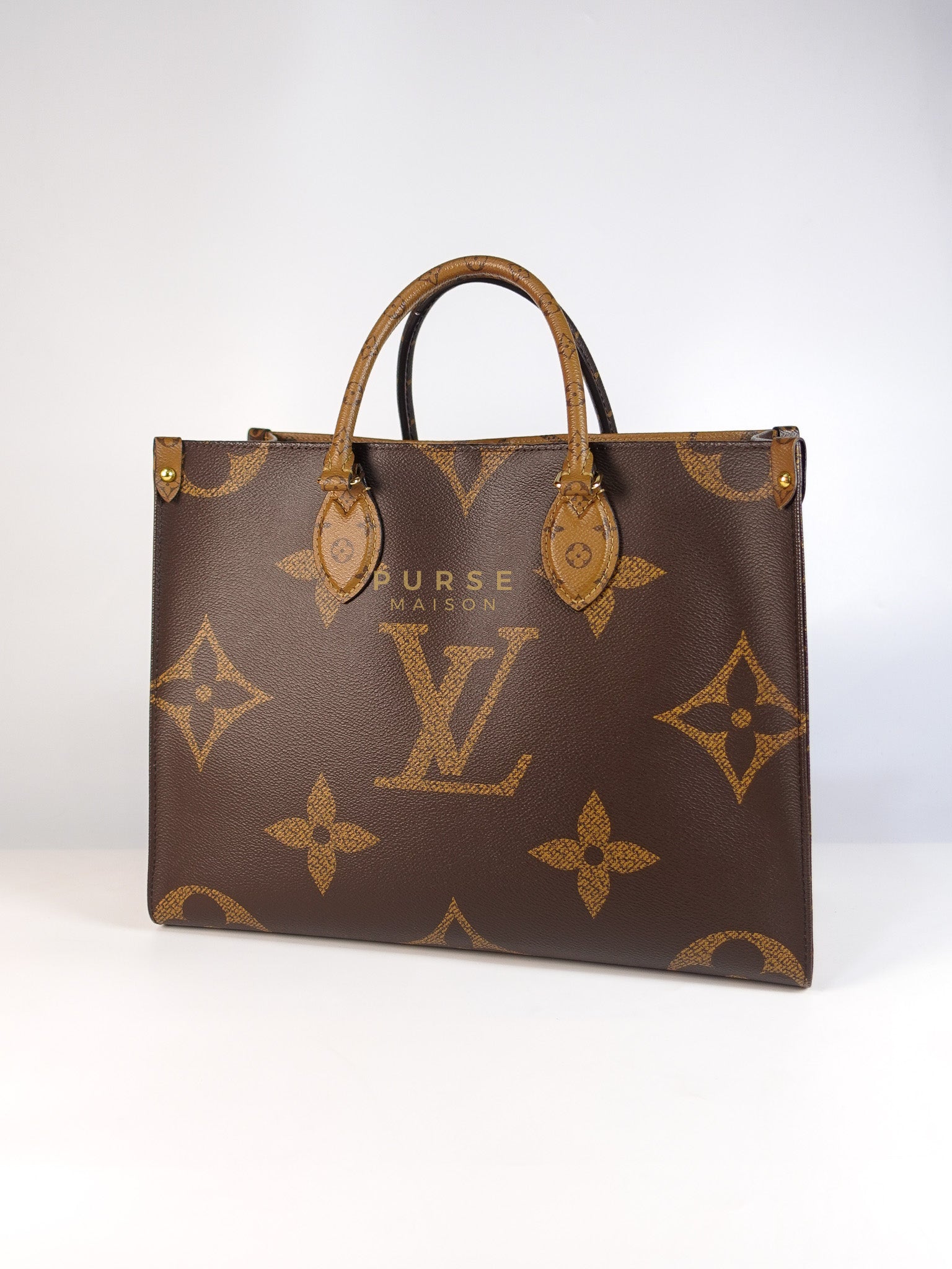 On The Go MM in Reverse Monogram Canvas & Gold Hardware Microchip | Purse Maison Luxury Bags Shop