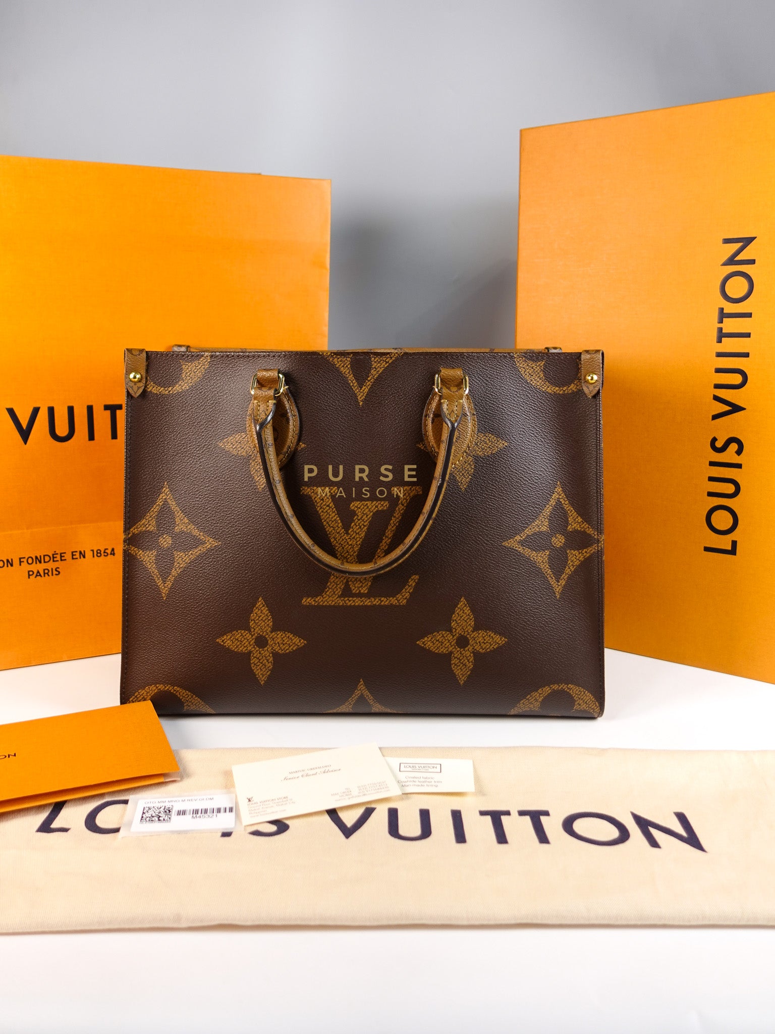 On The Go MM in Reverse Monogram Canvas & Gold Hardware Microchip | Purse Maison Luxury Bags Shop