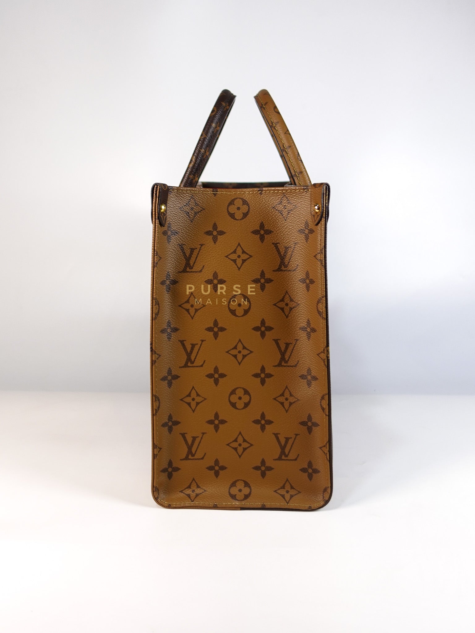 On The Go MM in Reverse Monogram Canvas & Gold Hardware Microchip | Purse Maison Luxury Bags Shop