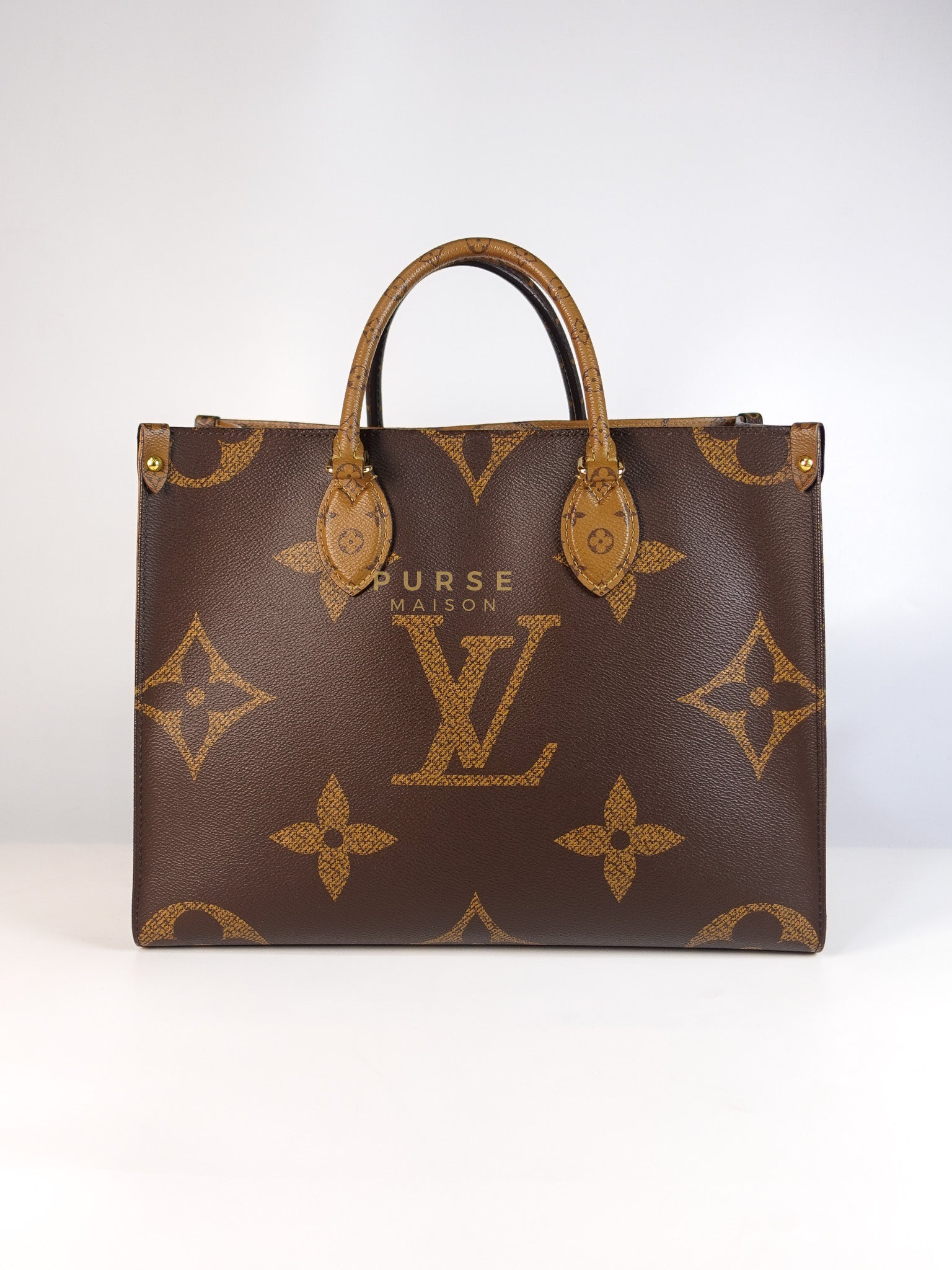 On The Go MM in Reverse Monogram Canvas & Gold Hardware Microchip | Purse Maison Luxury Bags Shop