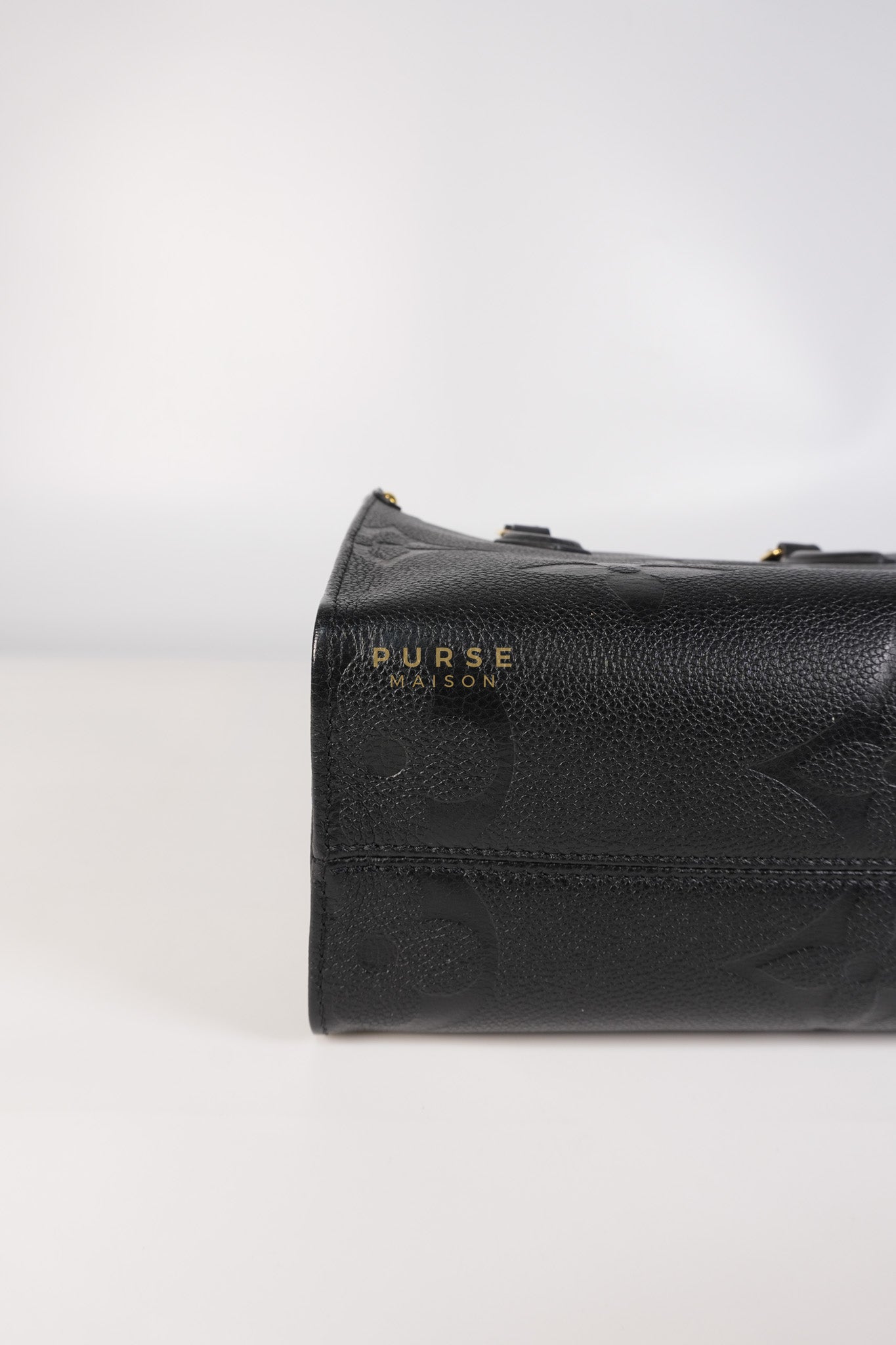 On The Go PM in Black Monogram Canvas & Gold Hardware Microchip | Purse Maison Luxury Bags Shop